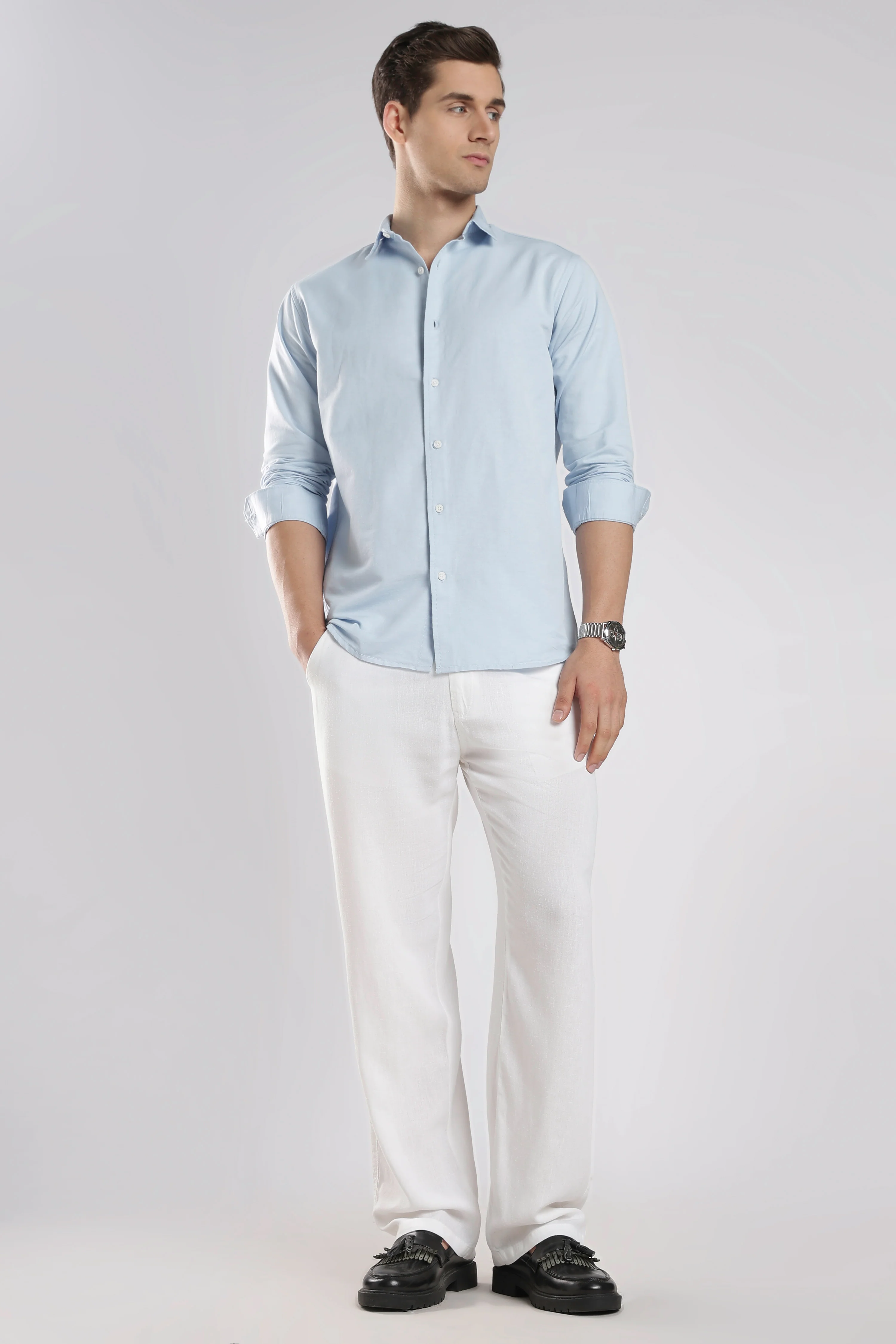 Relaxed Linen Pants White - Image 8