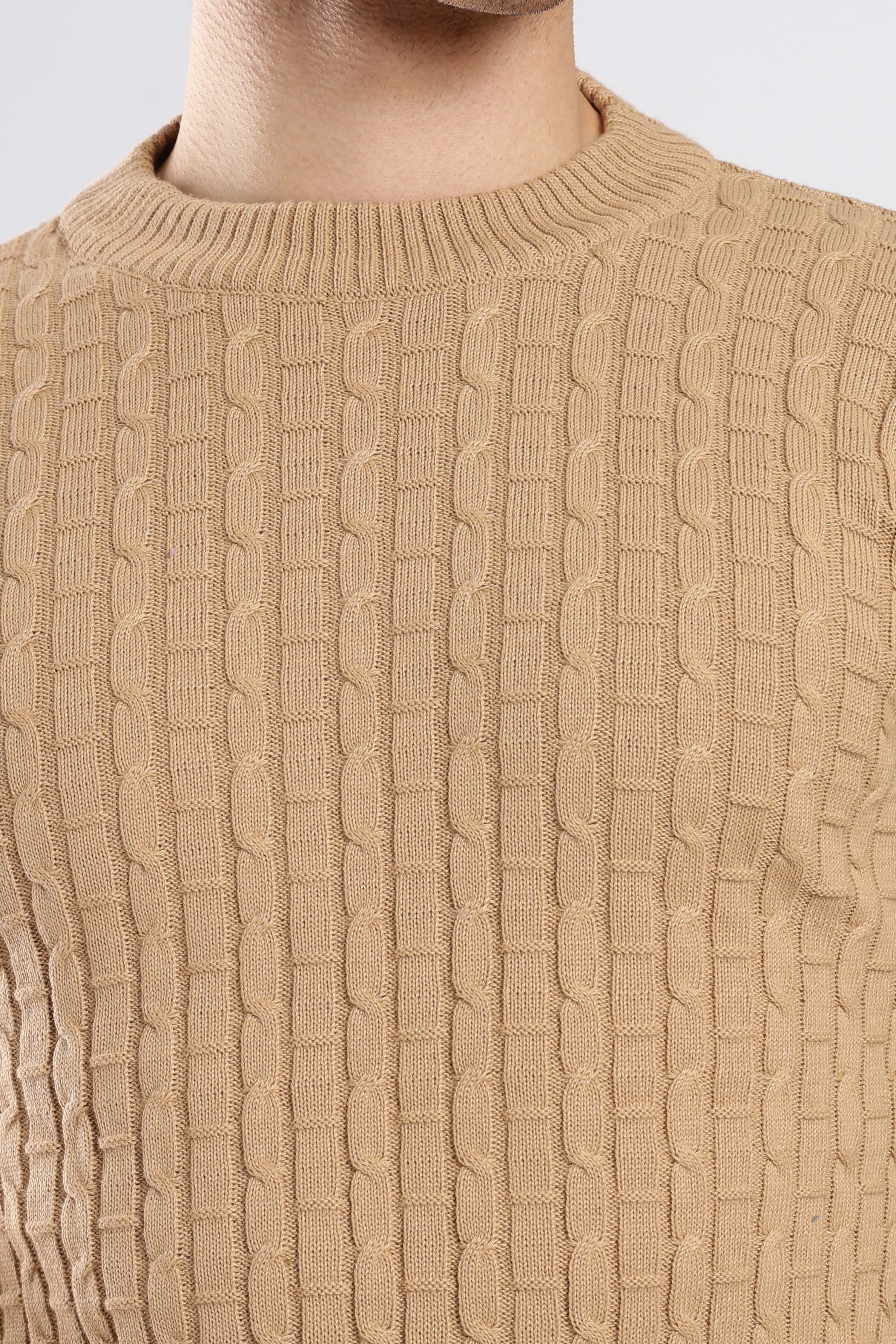 Beige Cable Knit Sweater - Image 6