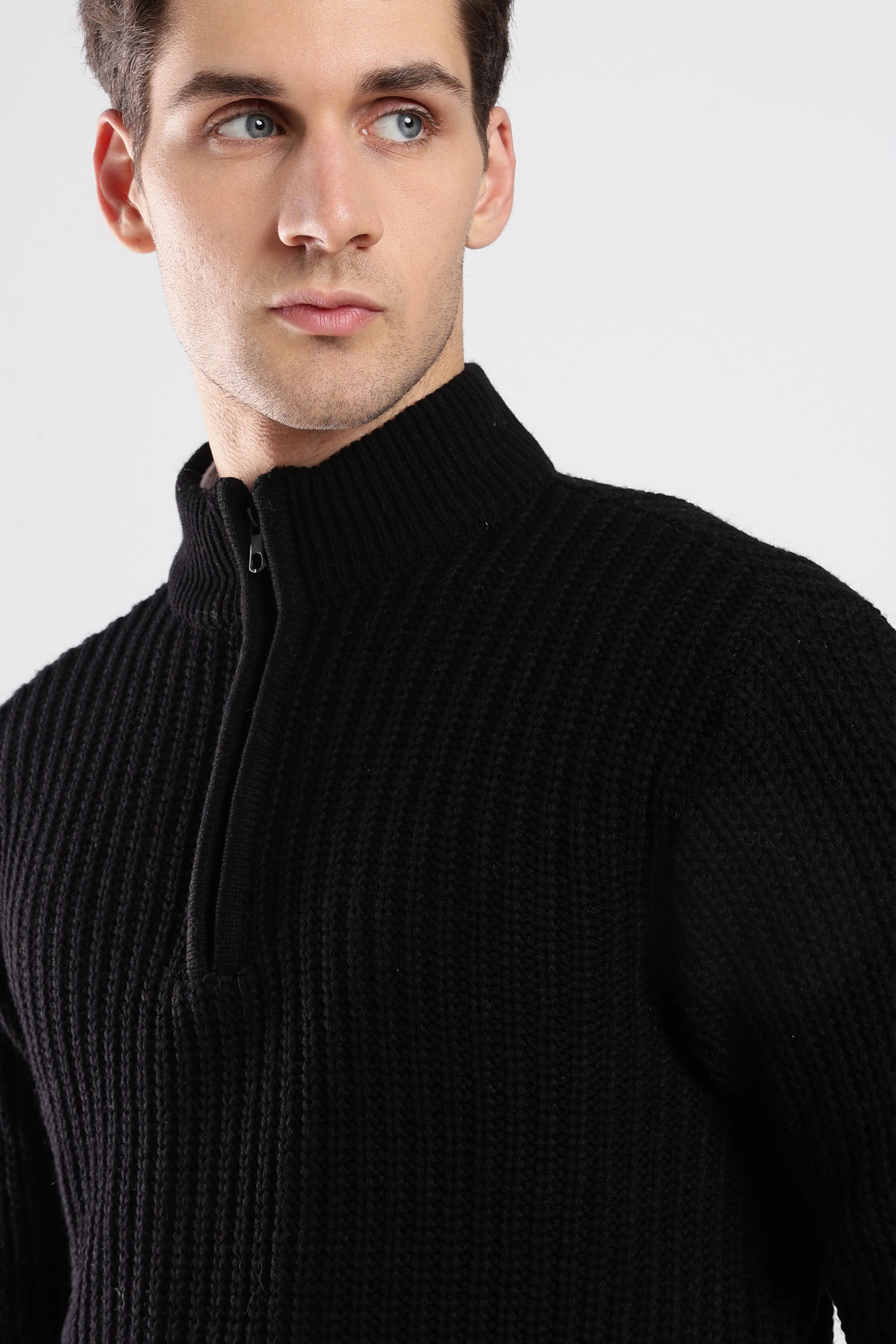 Black Quarter Zip Knitwear - Image 3