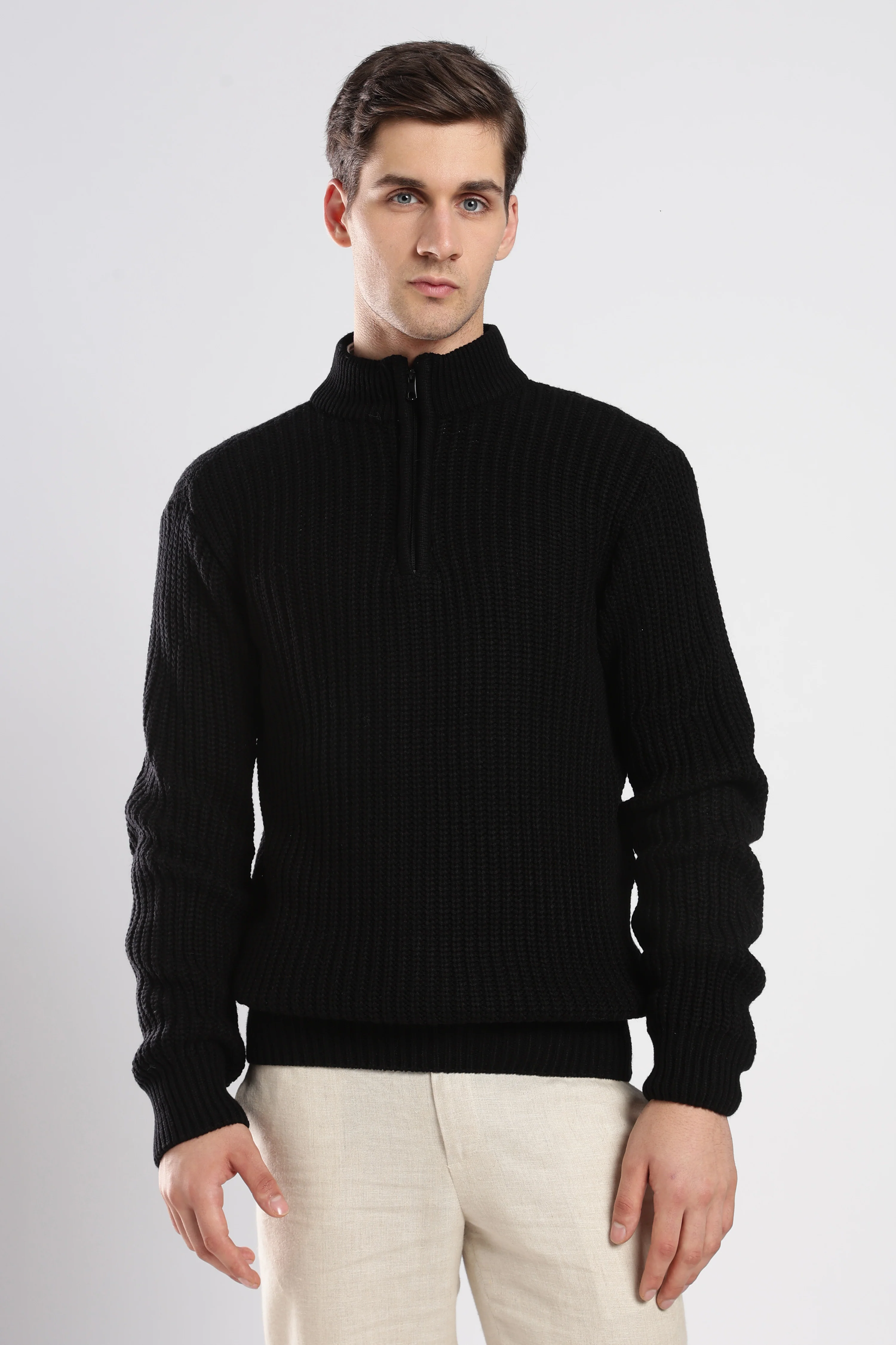 Black Quarter Zip Knitwear - Image 4