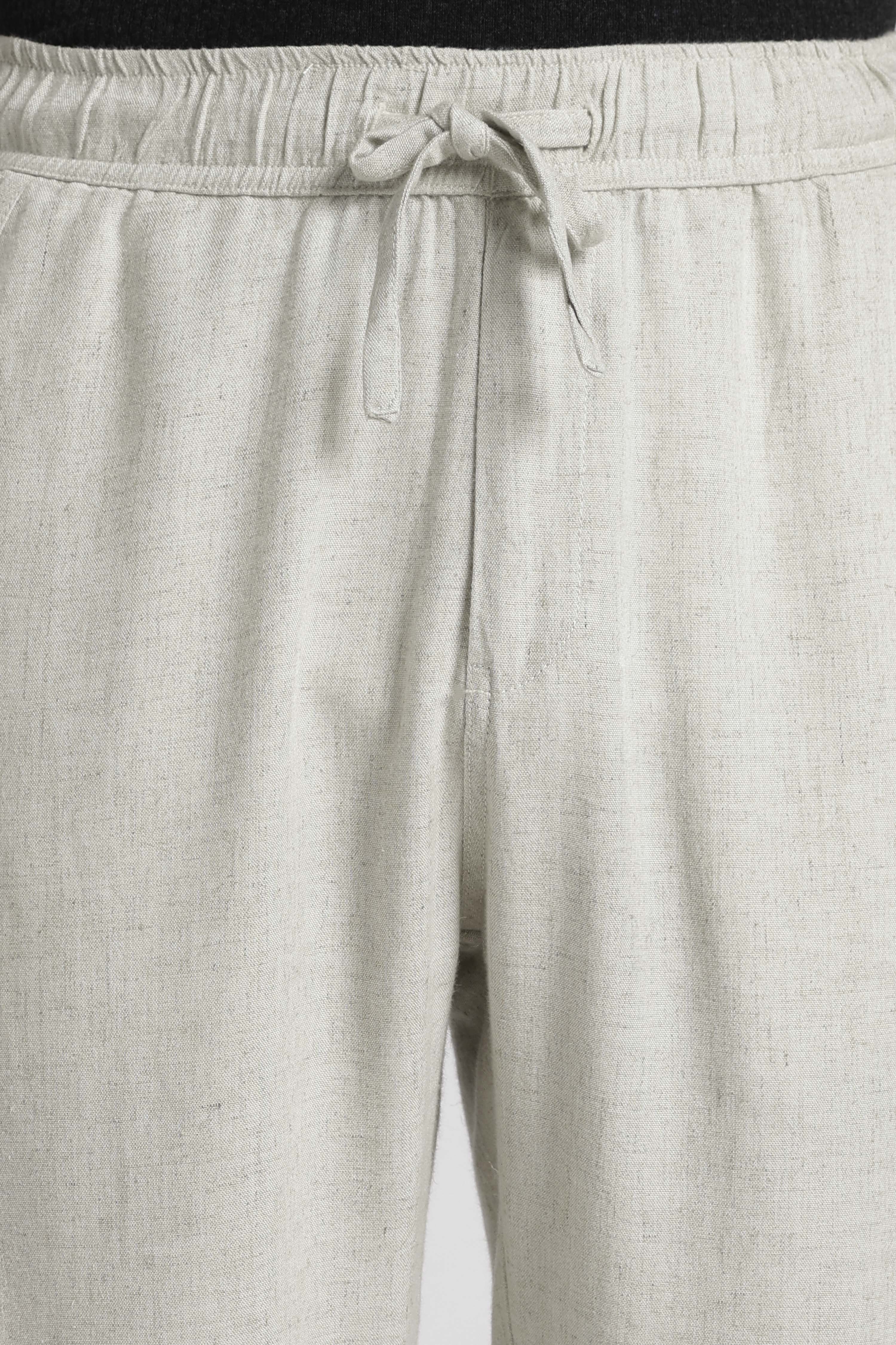 Relaxed fit Linen Pants Beige - Image 4