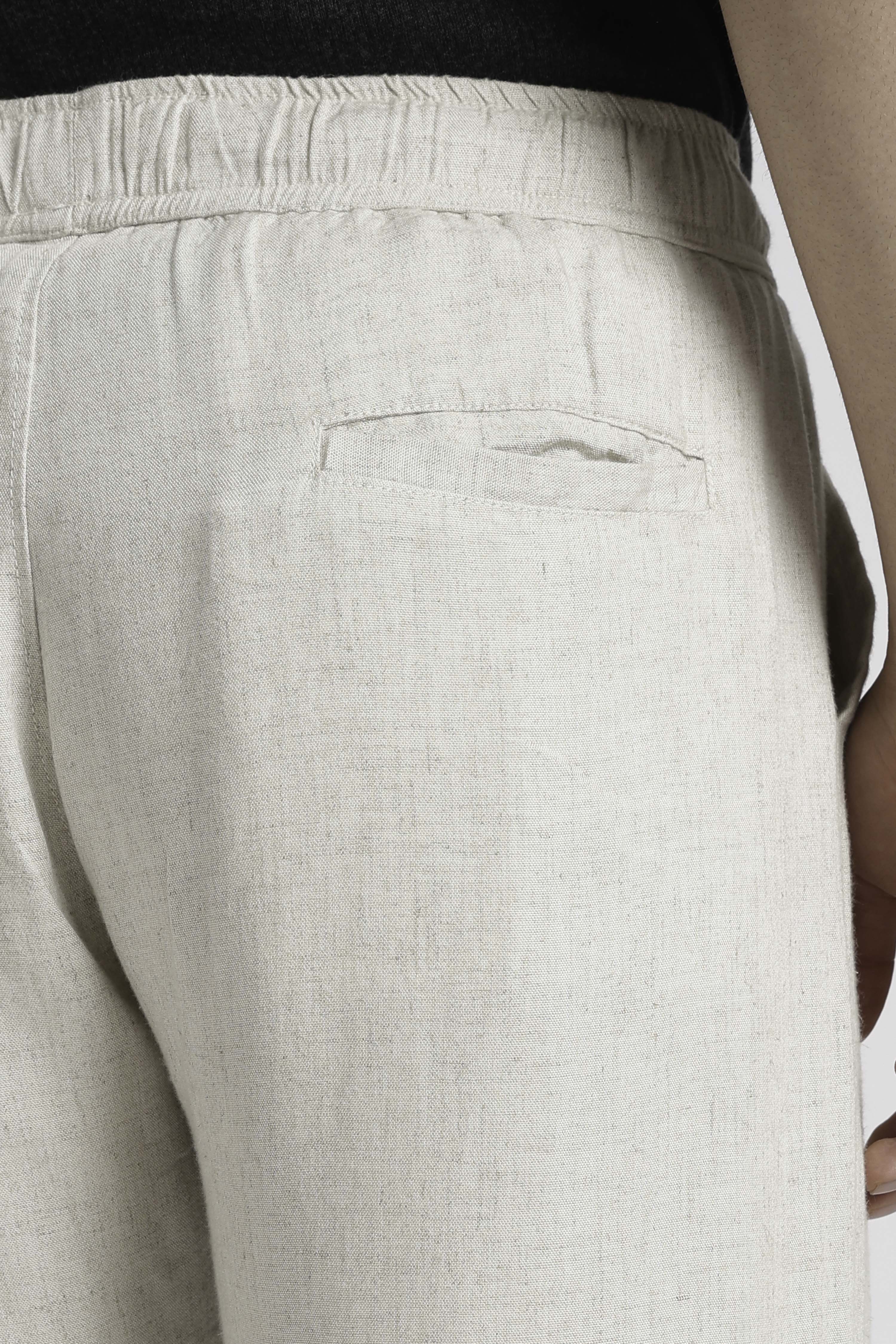 Relaxed fit Linen Pants Beige - Image 6