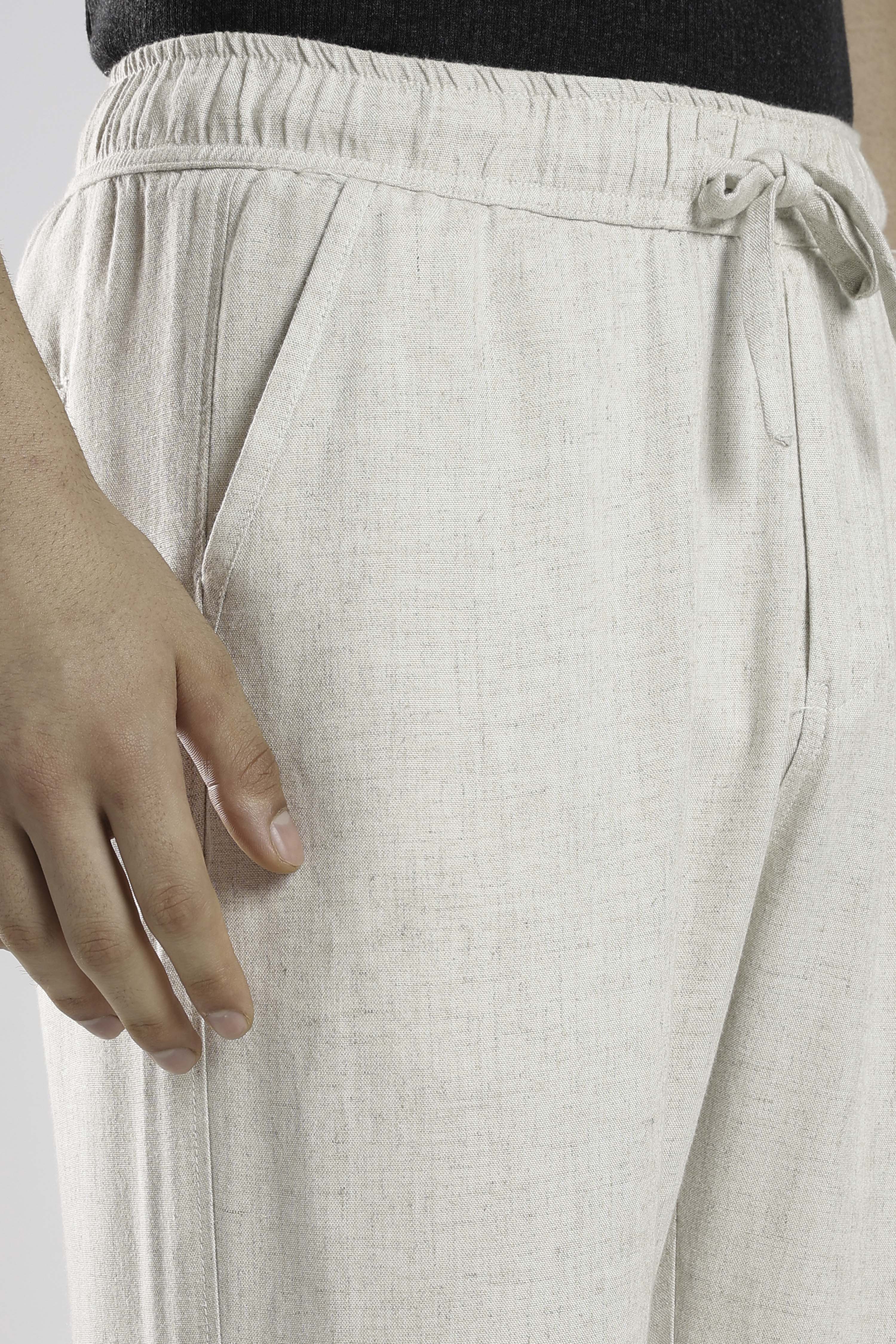 Relaxed fit Linen Pants Beige - Image 7