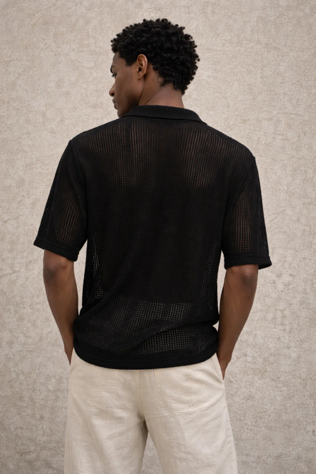 Black Crochet Shirt - Image 3