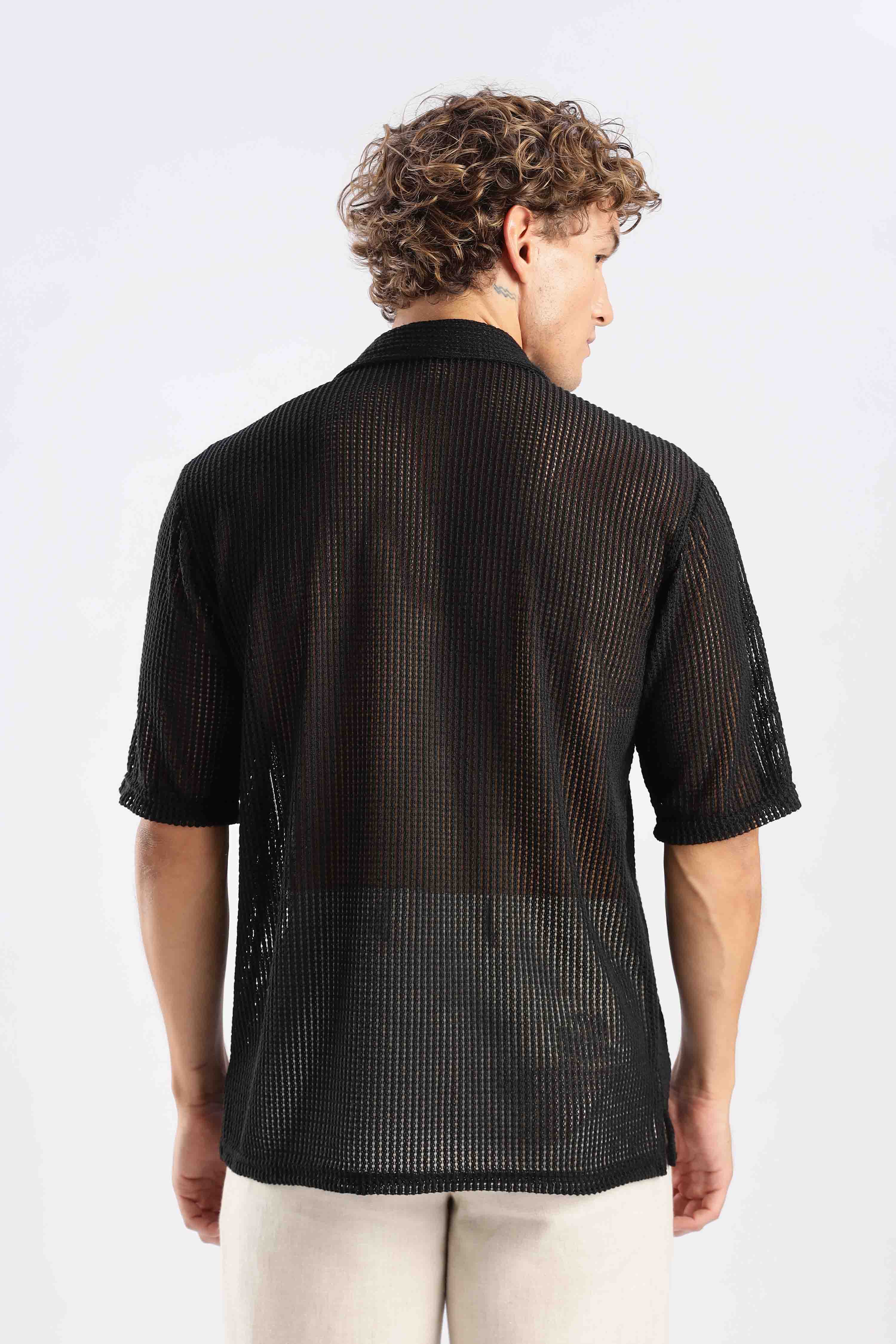 Black Crochet Shirt - Image 5