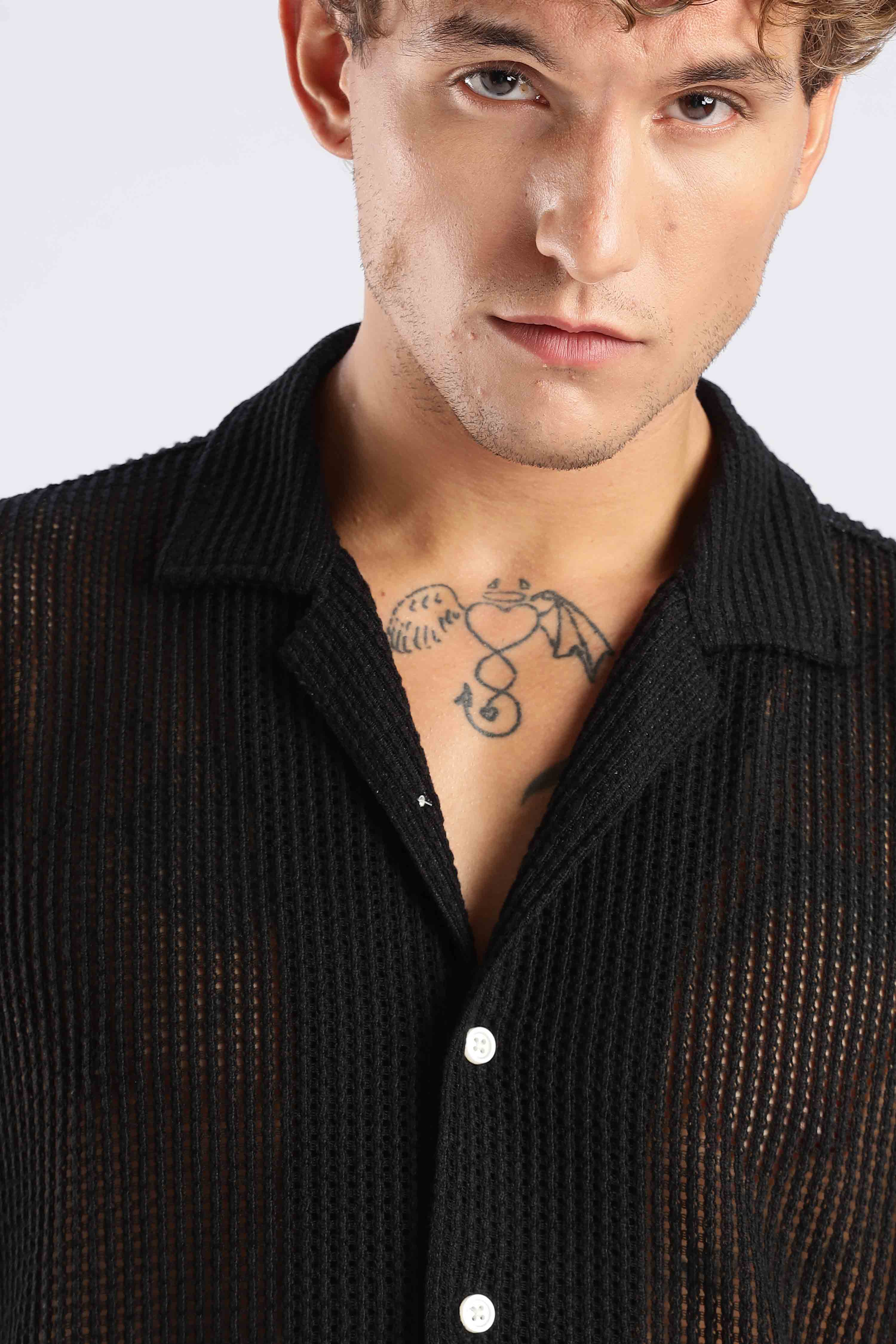 Black Crochet Shirt - Image 6