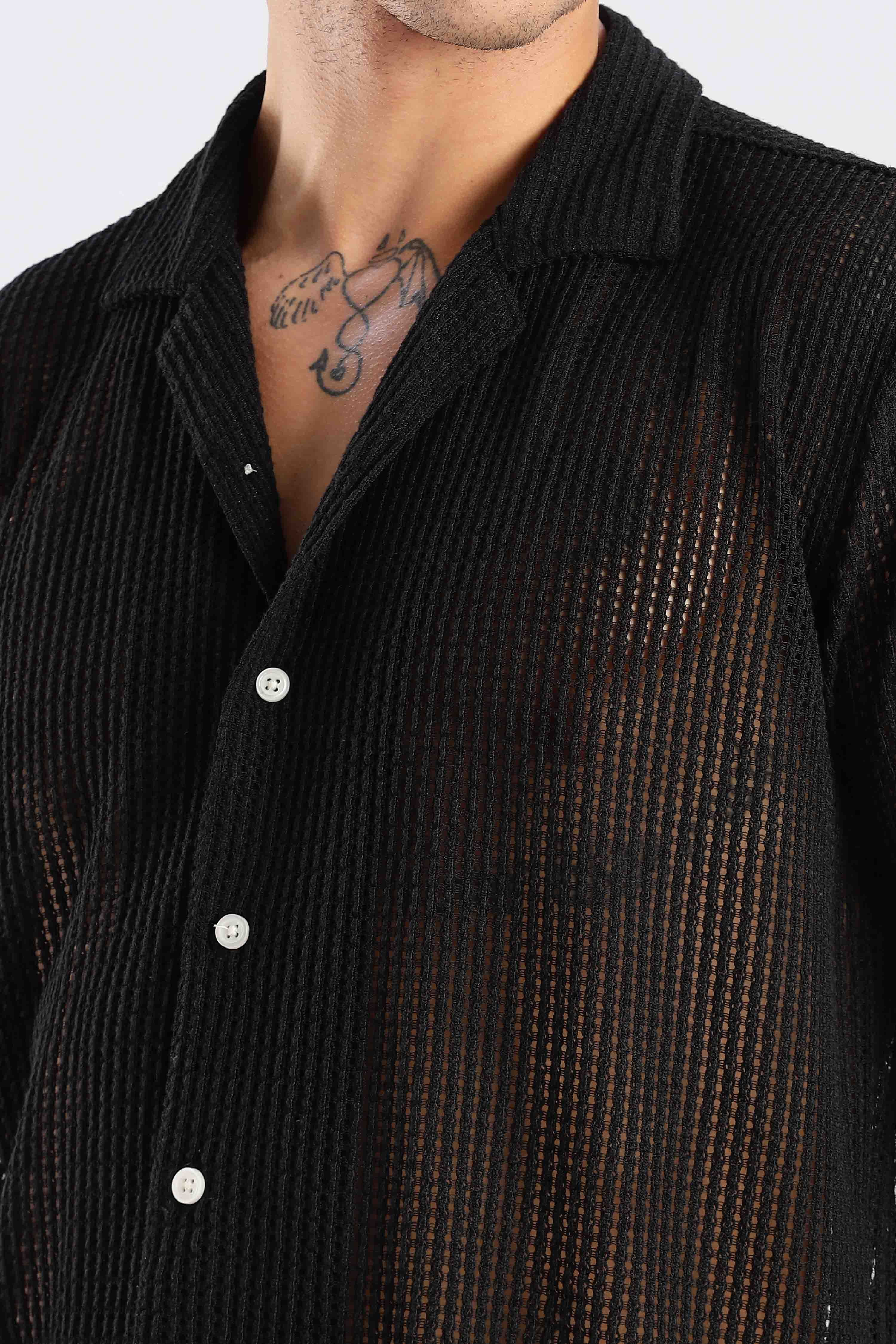 Black Crochet Shirt - Image 7