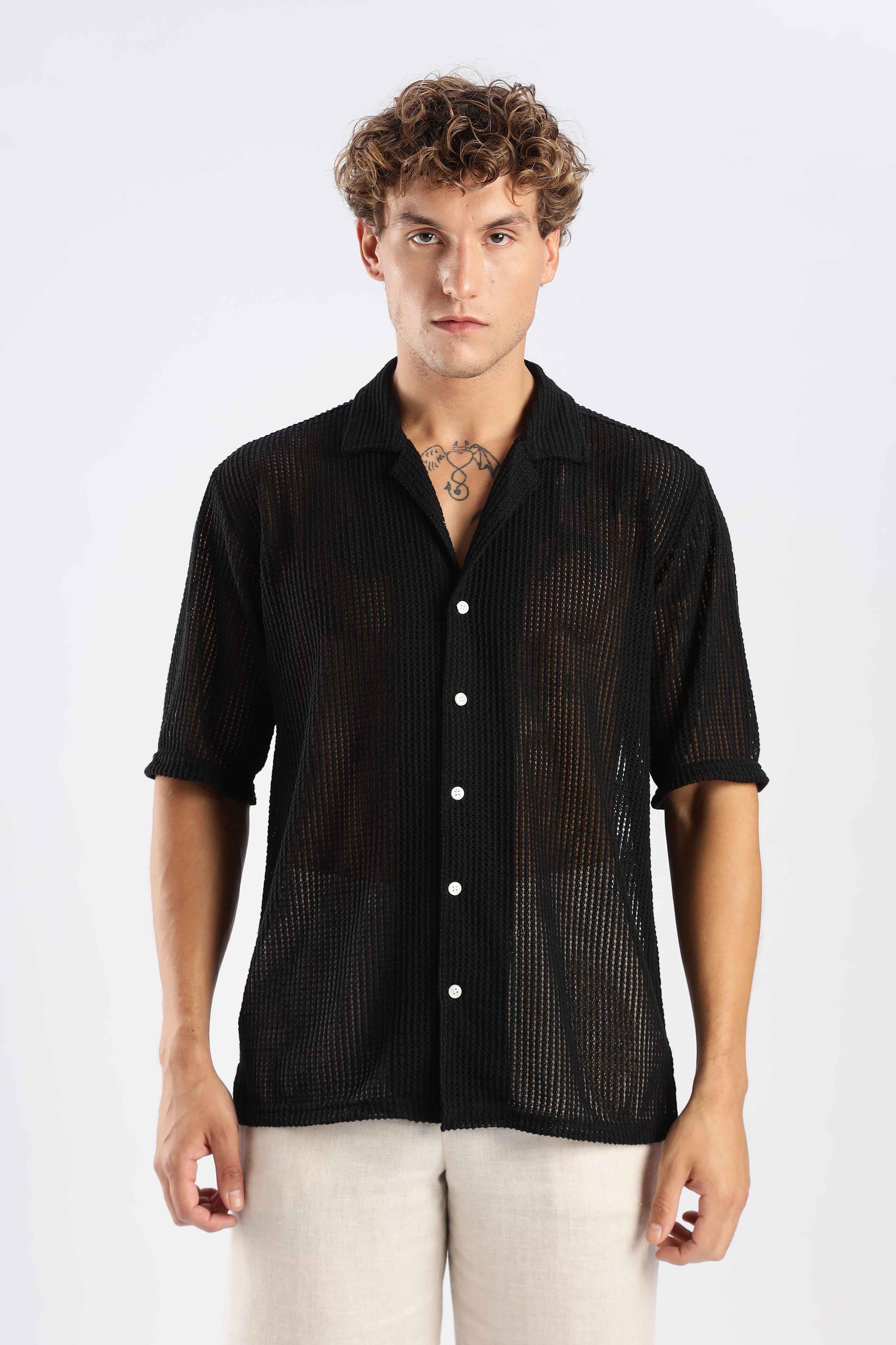 Black Crochet Shirt - Image 8
