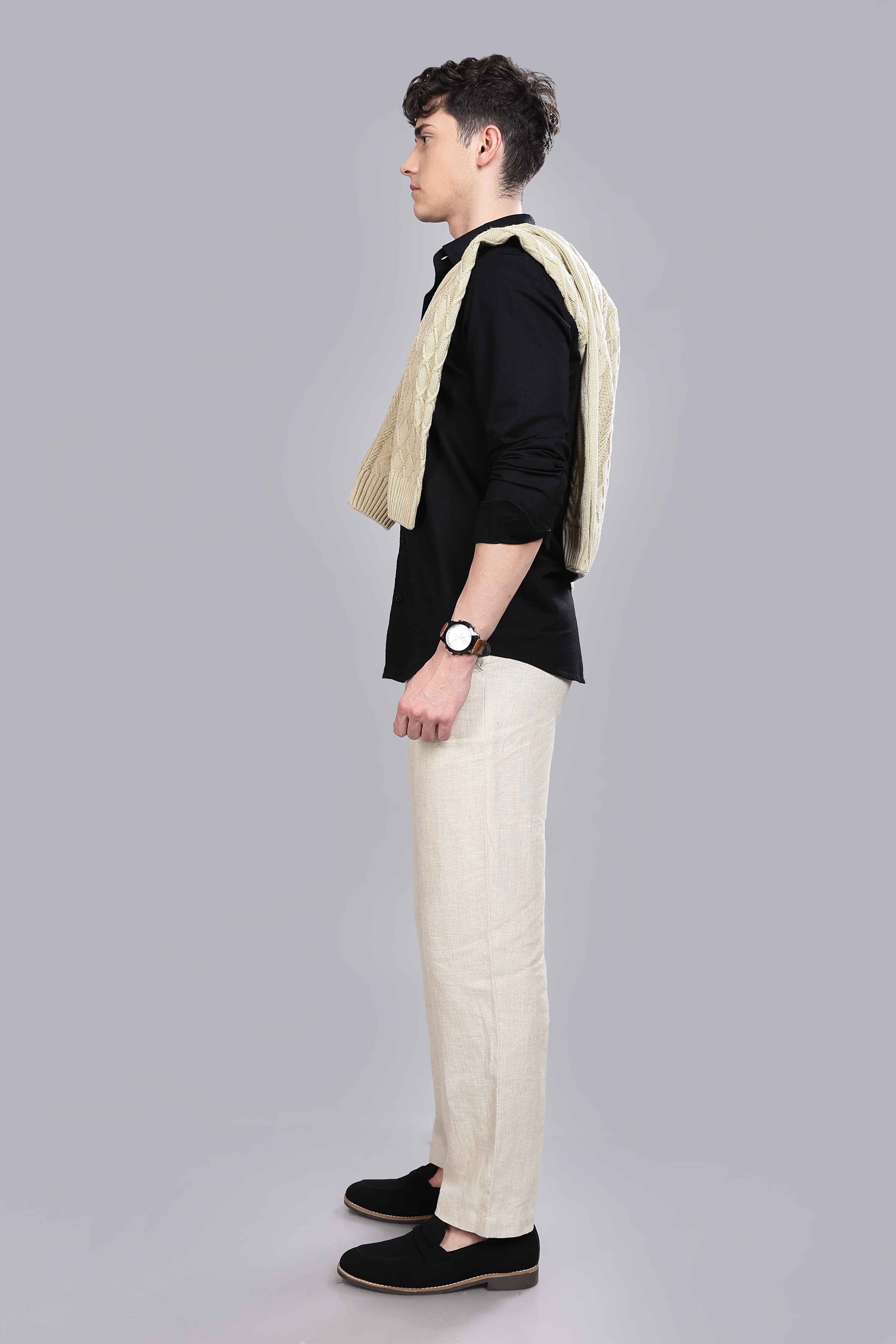 Black Linen Blend Shirt - Image 3