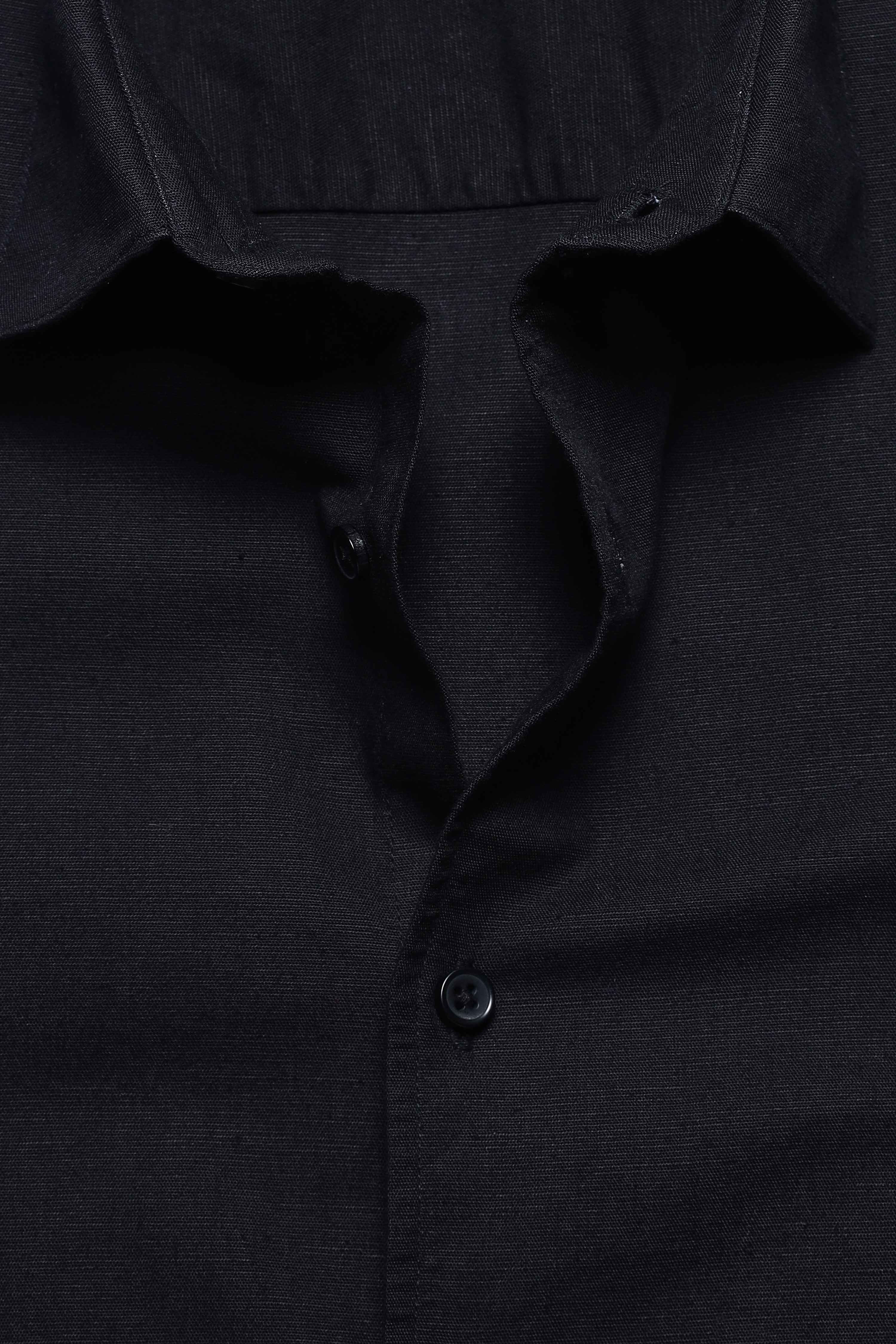 Black Linen Blend Shirt - Image 6
