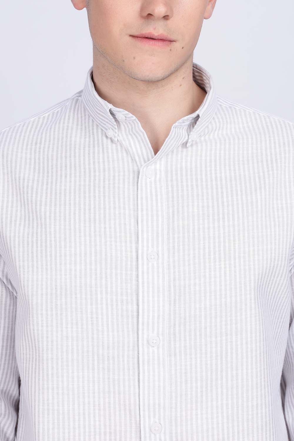 Light Grey striped shirt - Image 2