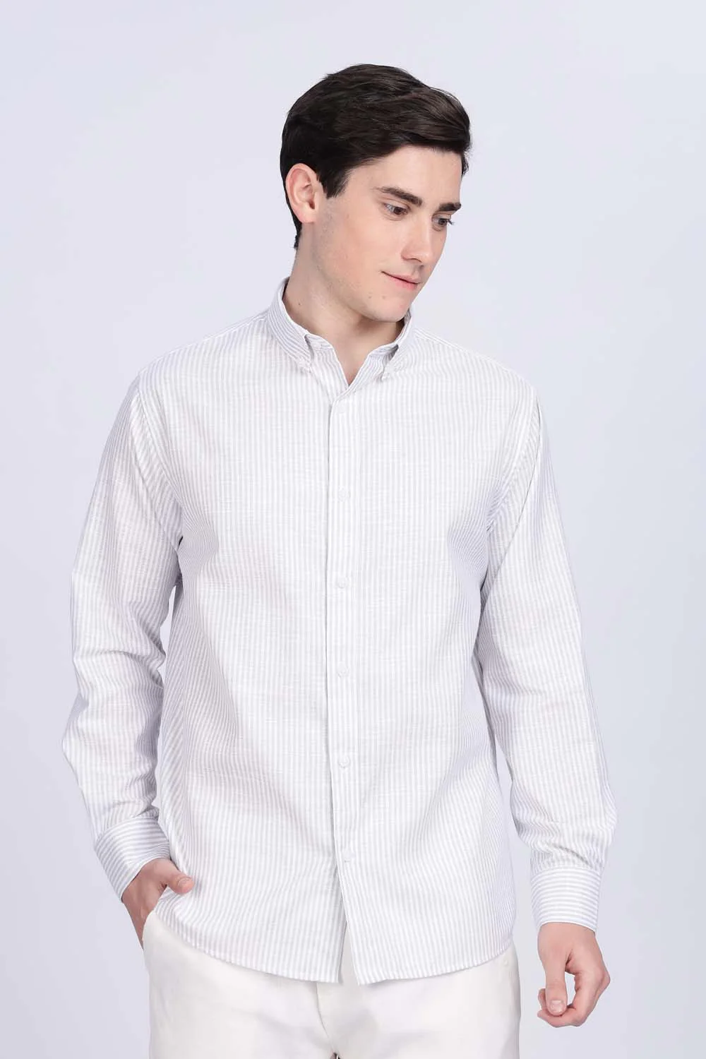 Light Grey striped shirt - Image 3