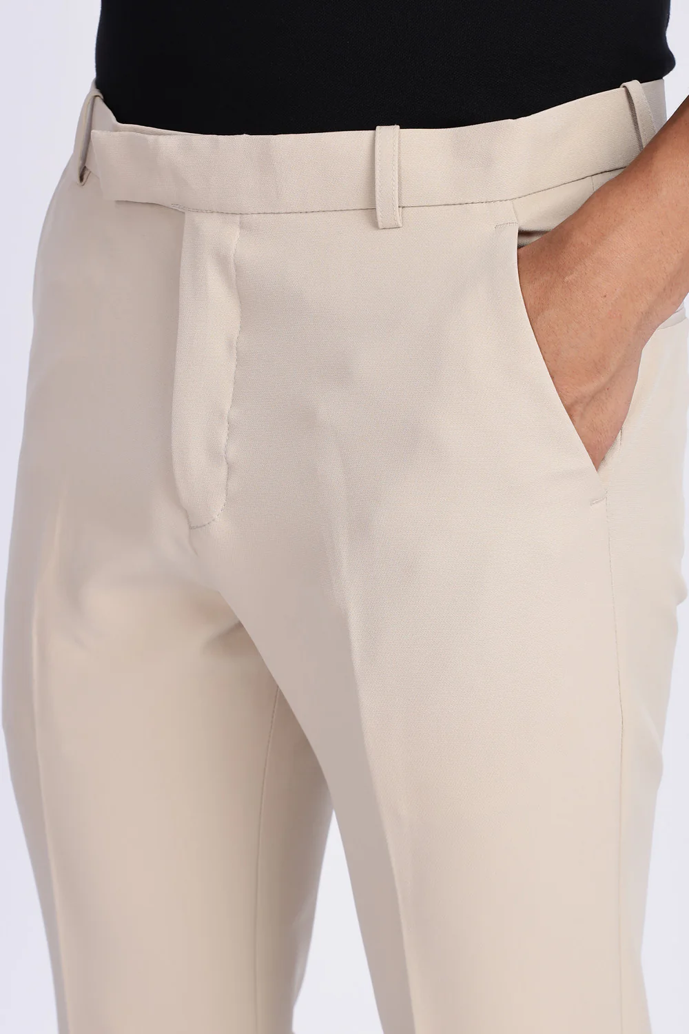Boot Cut Beige Trousers - Image 4