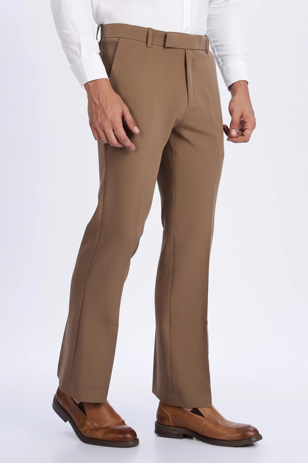 Boot Cut Cream Trousers - Image 4