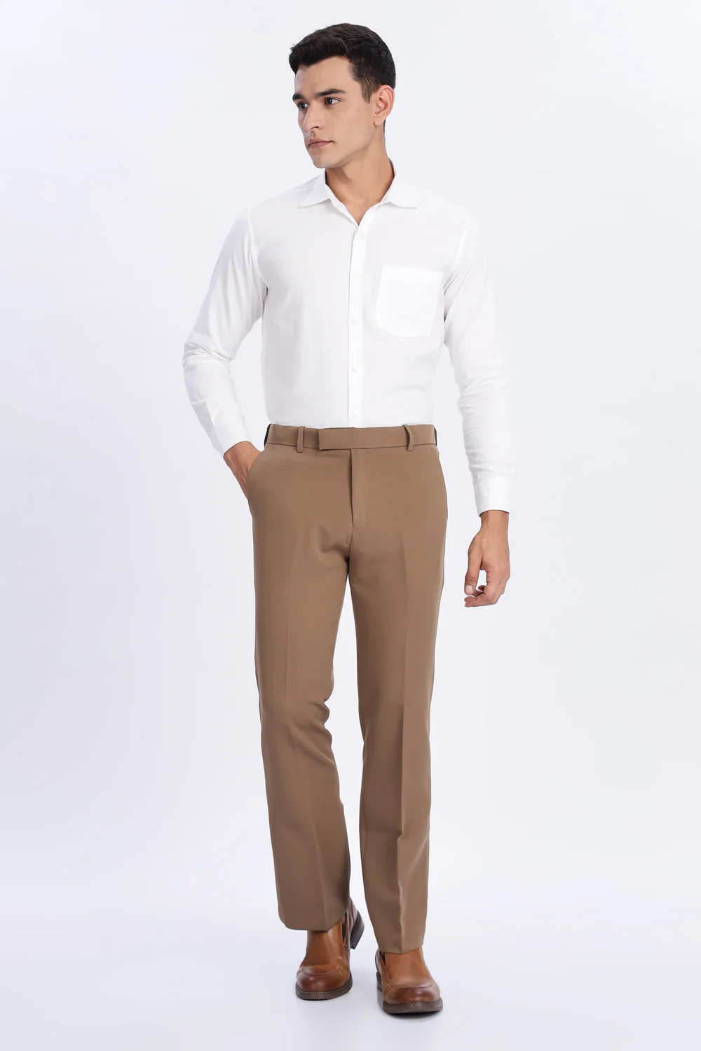 Boot Cut Cream Trousers - Image 6