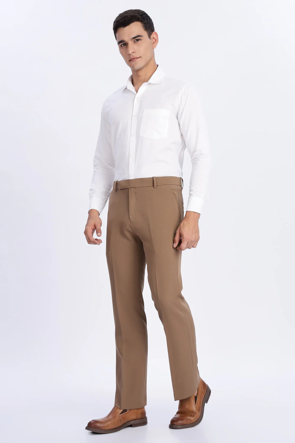 Boot Cut Cream Trousers - Image 7