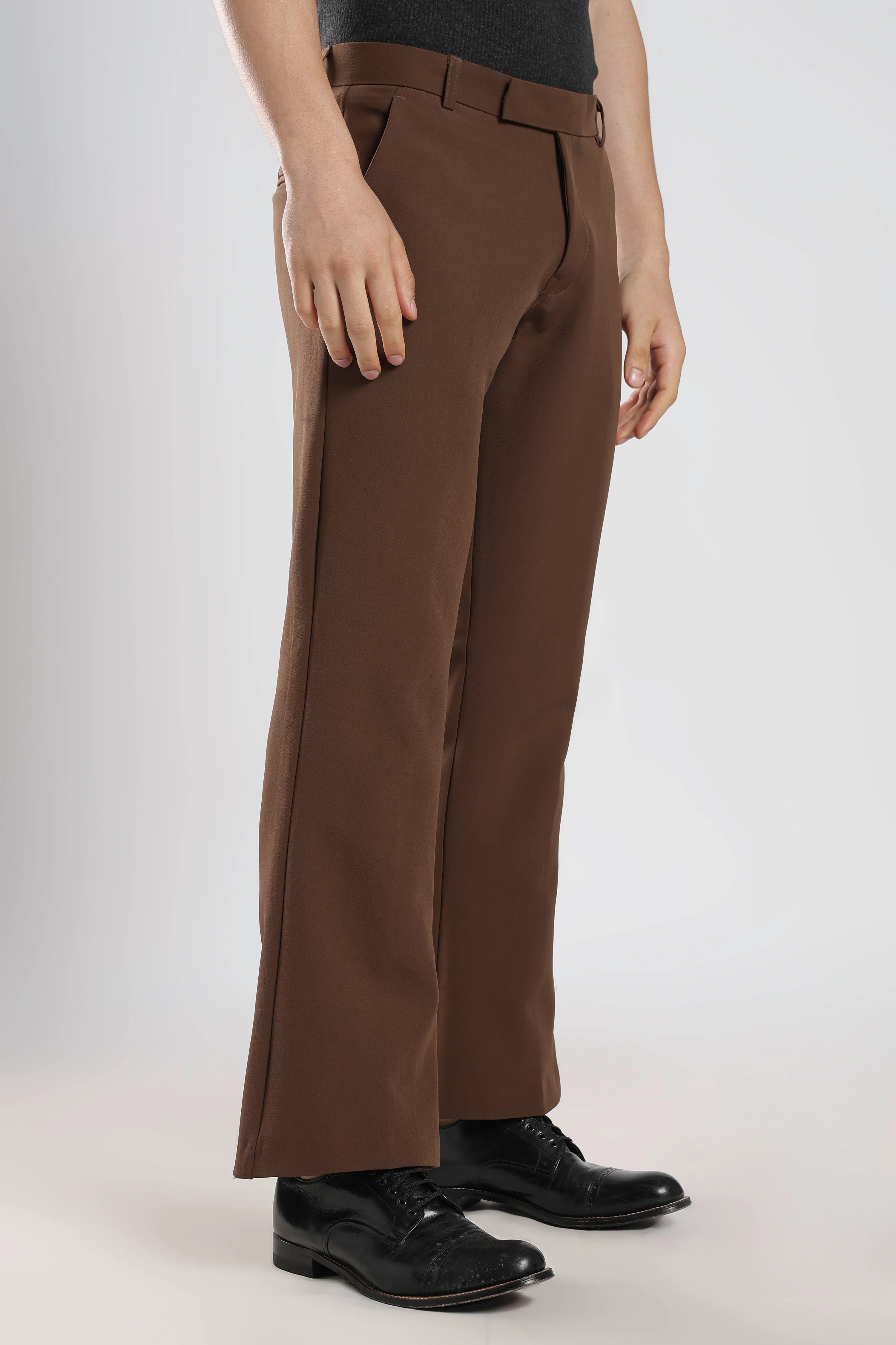Boot Cut Brown Trousers - Image 2