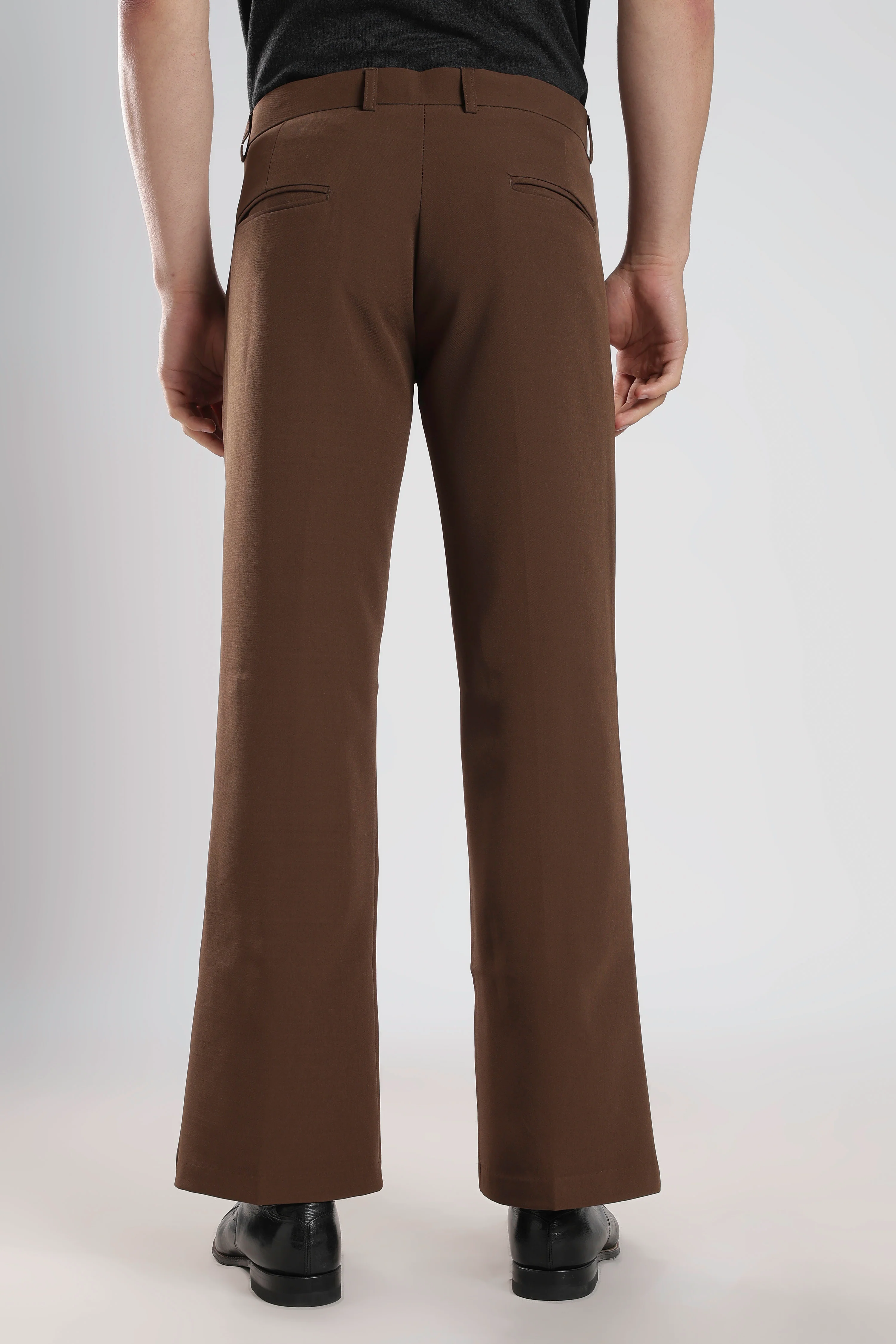 Boot Cut Brown Trousers - Image 6