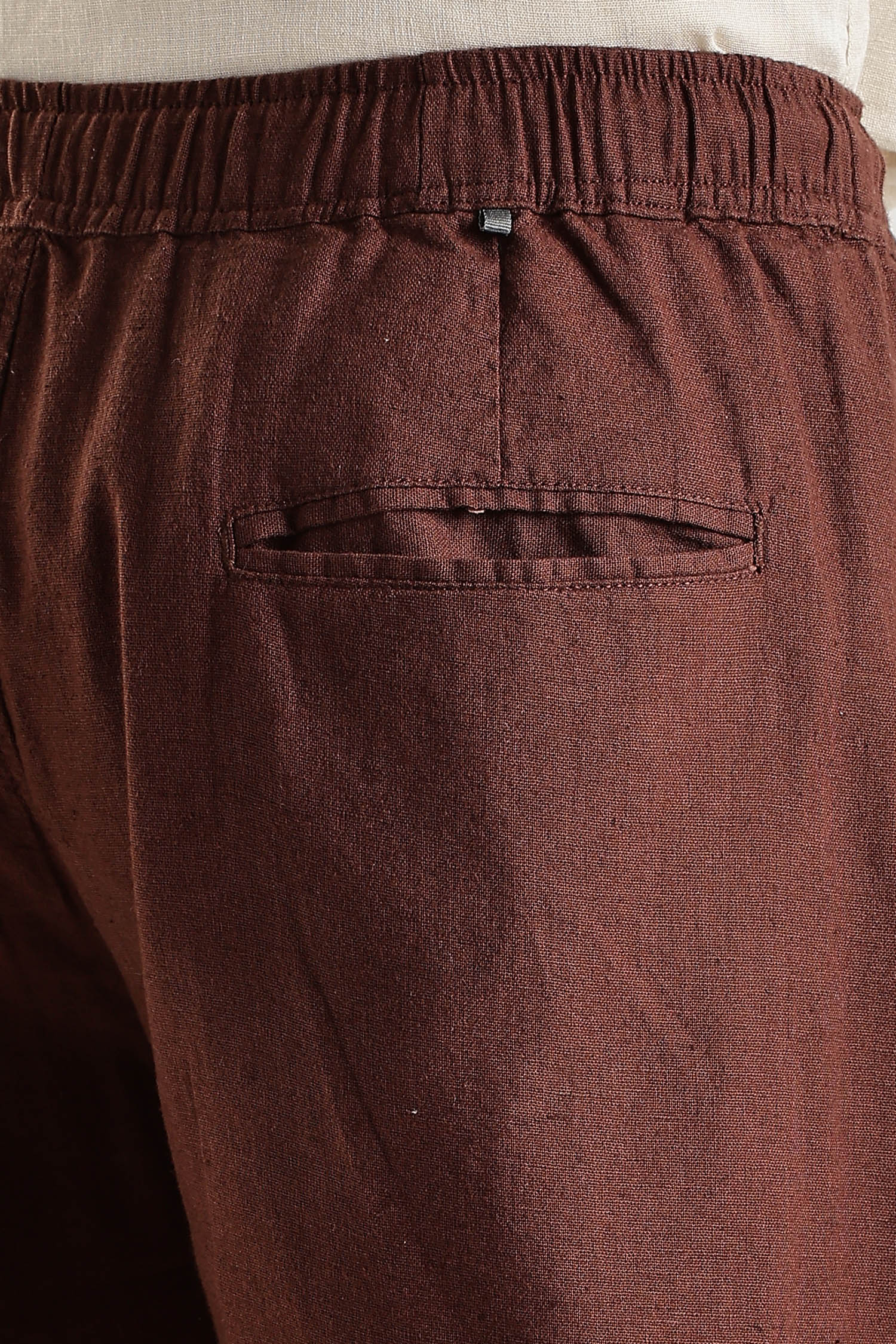 Brown Regular Fit Linen Pants - Image 5