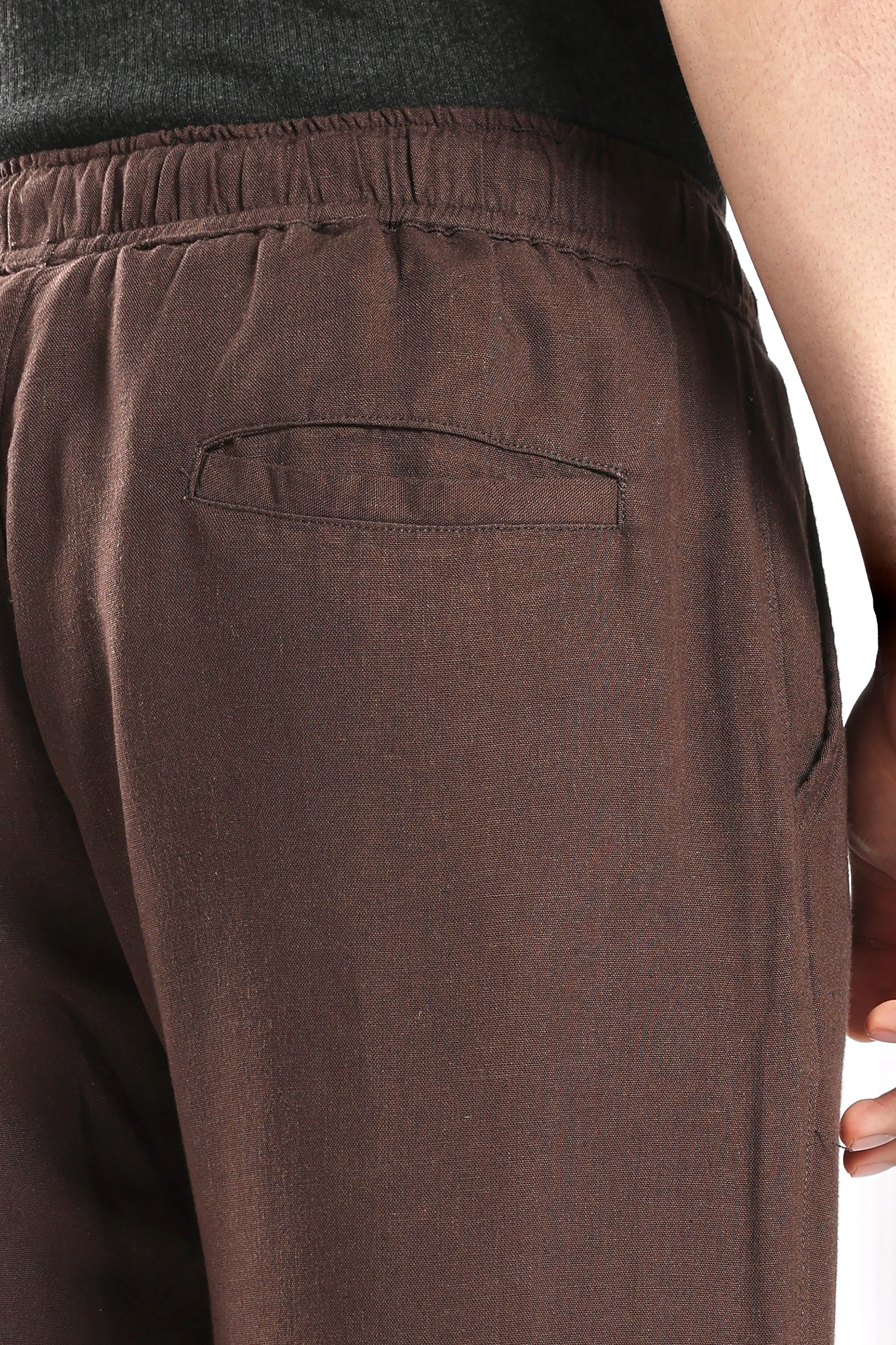 Brown Relaxed Fit Linen Pants - Image 5