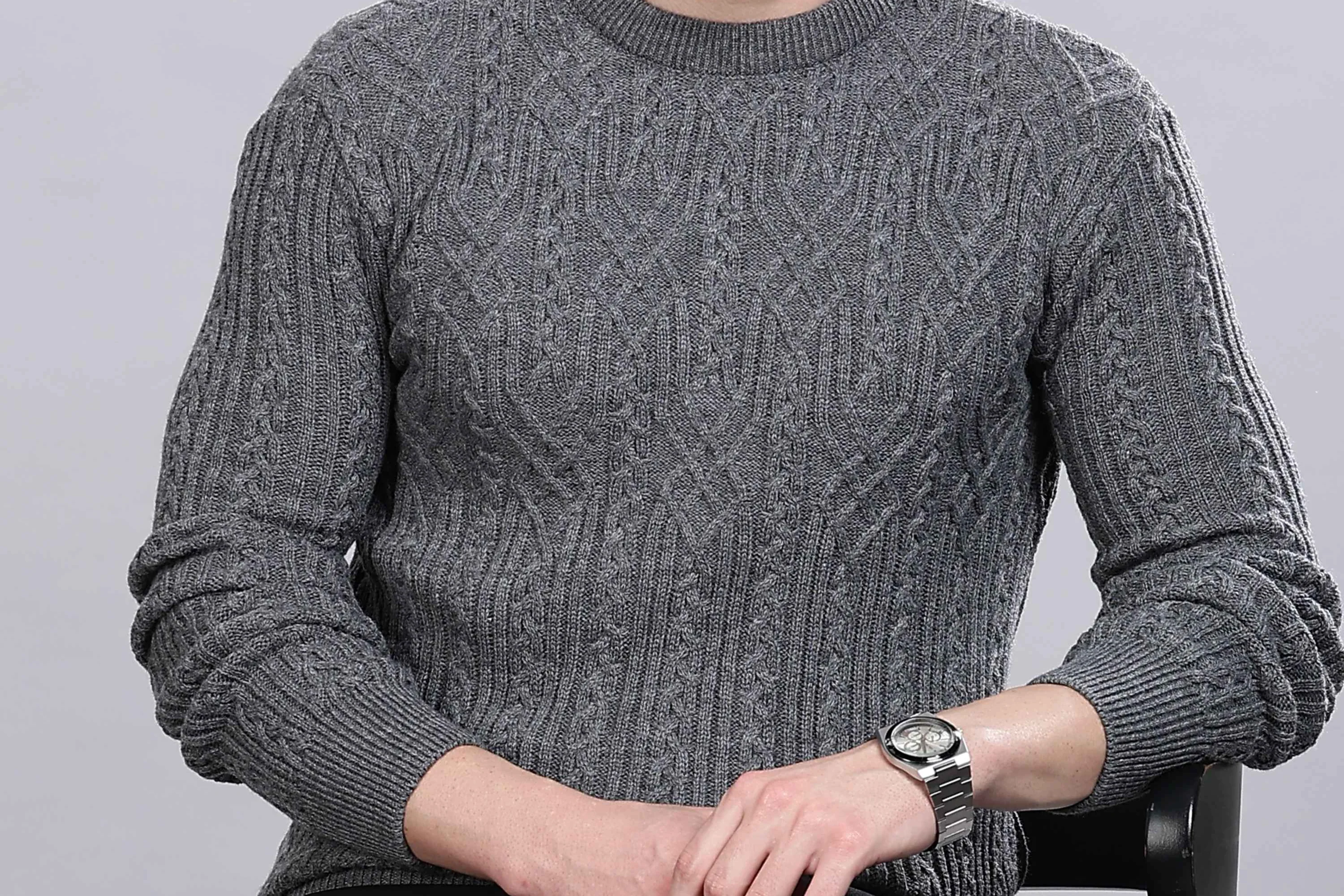 Textured Grey Sweatshirt - Image 3