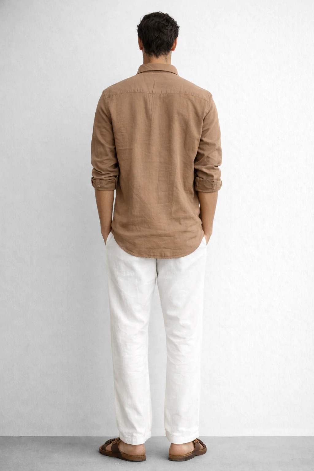 Camel Linen Blend Shirt - Image 4