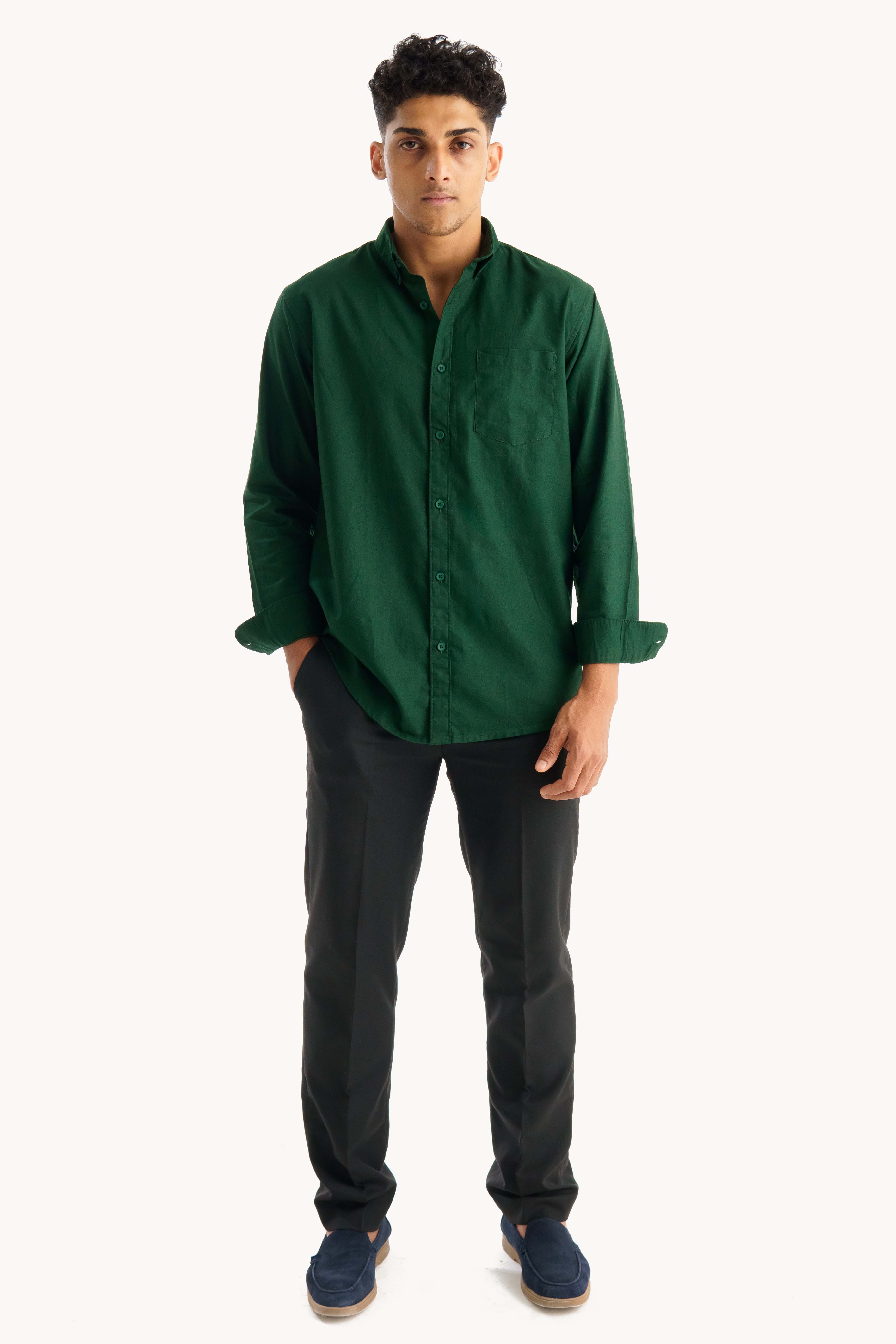 Dark Green Oxford Shirt - Image 3