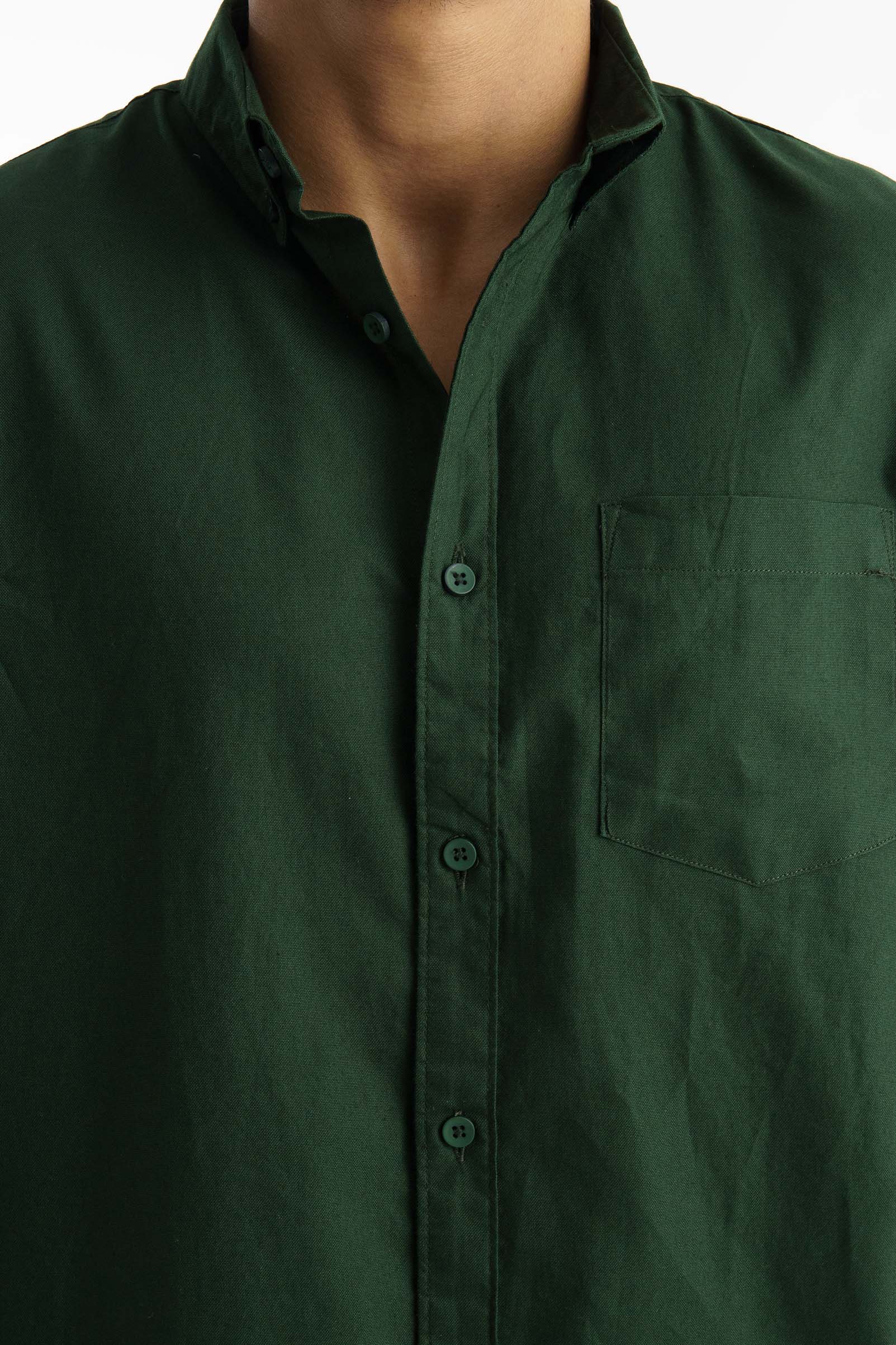Dark Green Oxford Shirt - Image 5