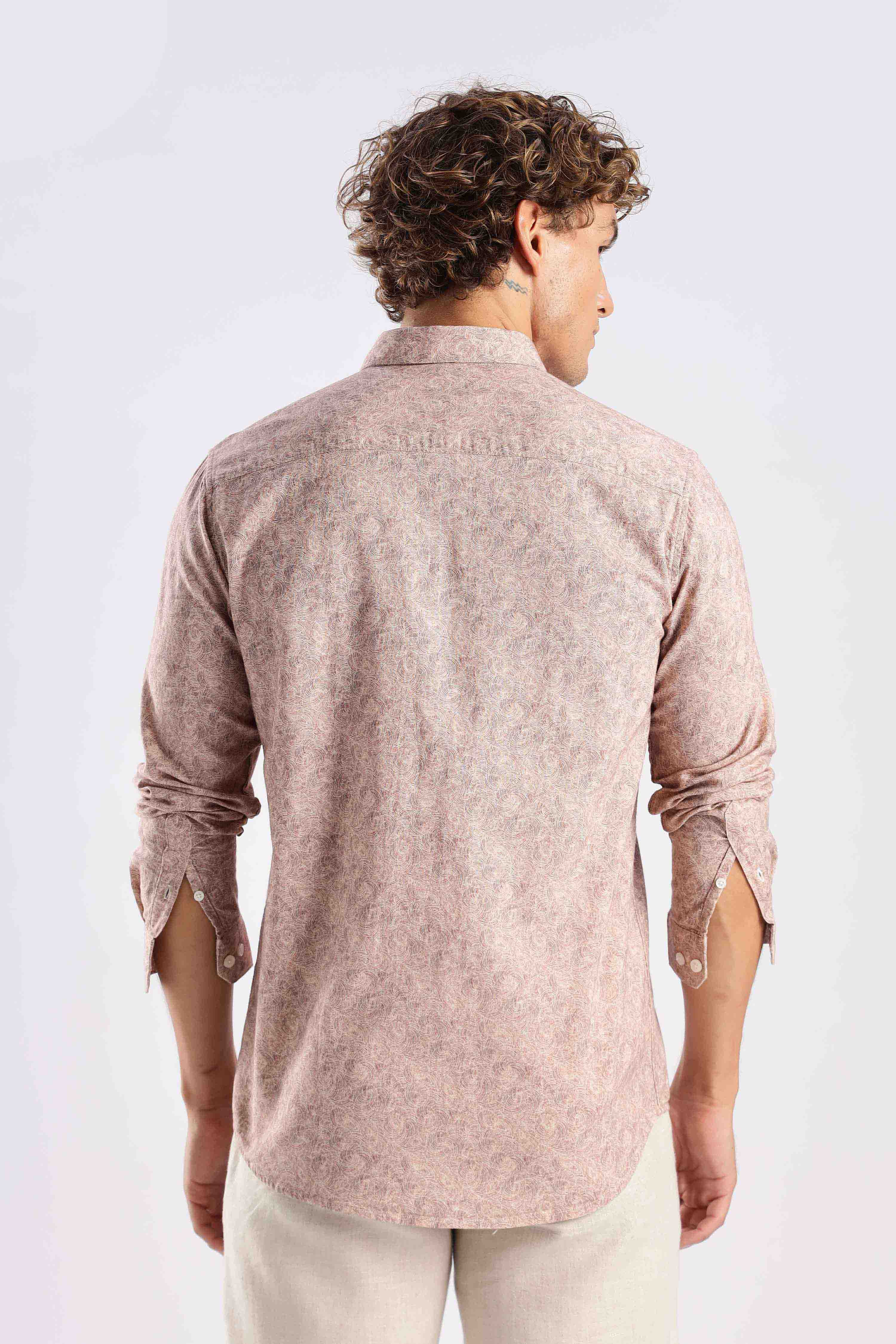 Dusty Rose Linen Blend Shirt - Image 3