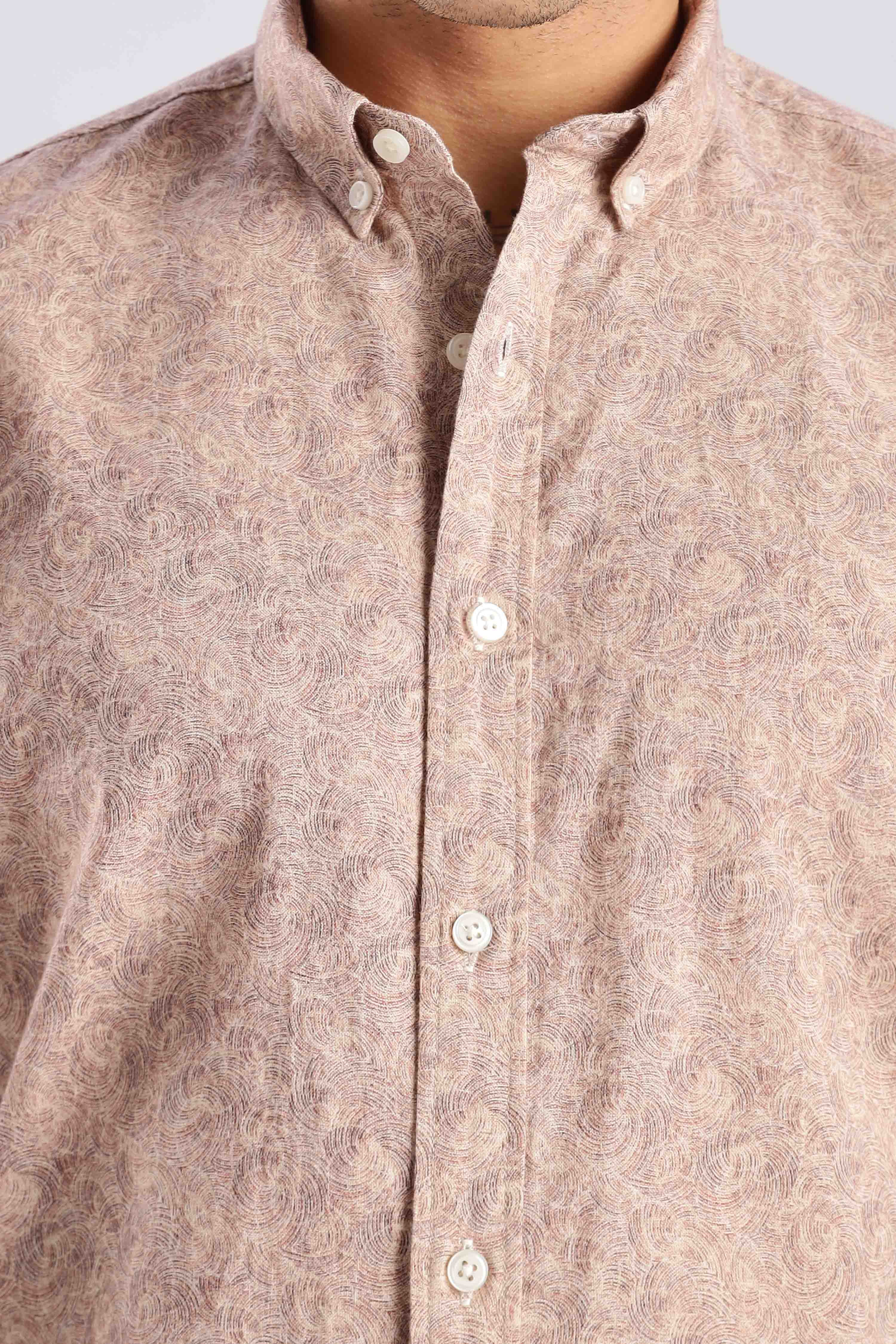 Dusty Rose Linen Blend Shirt - Image 4