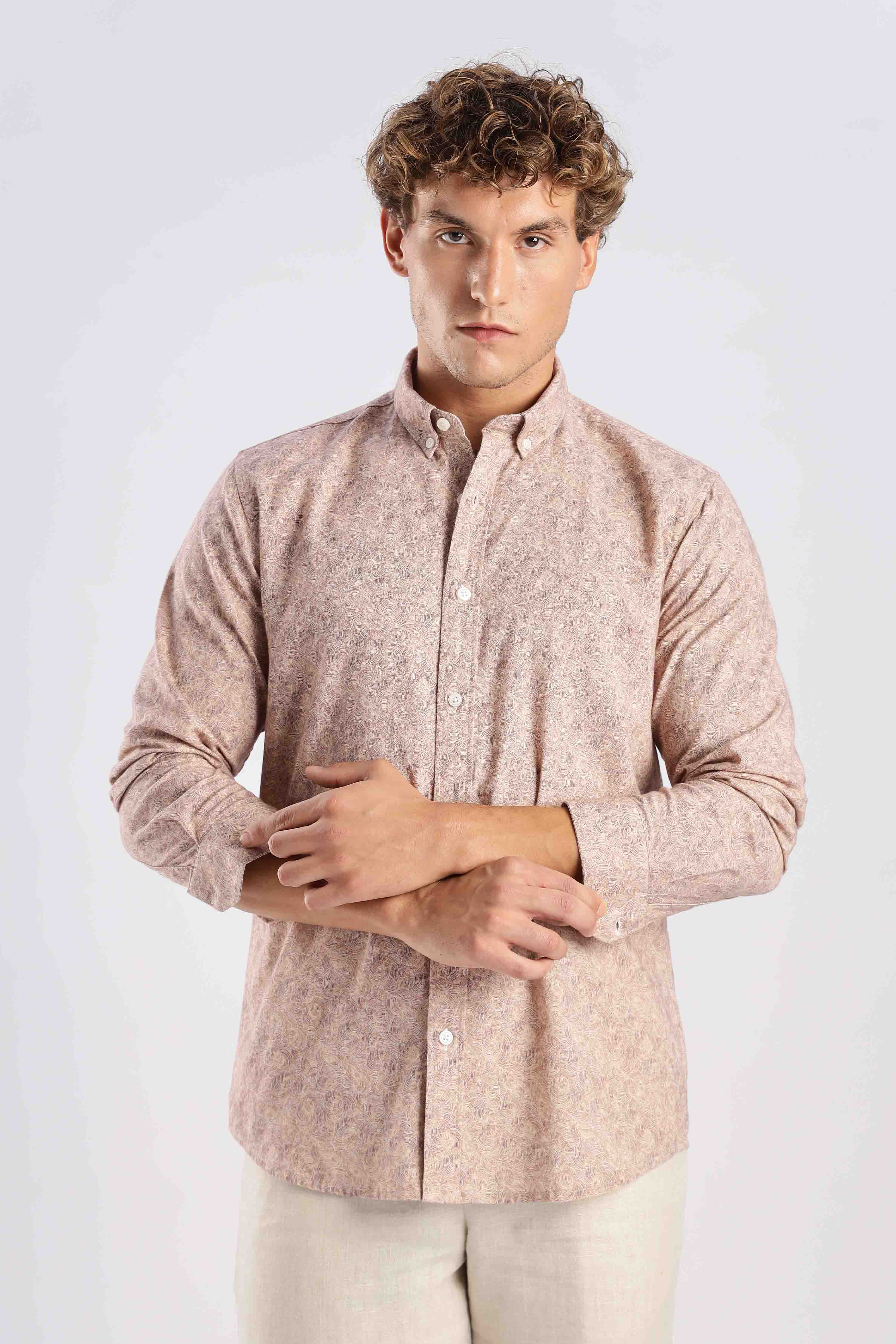 Dusty Rose Linen Blend Shirt - Image 5