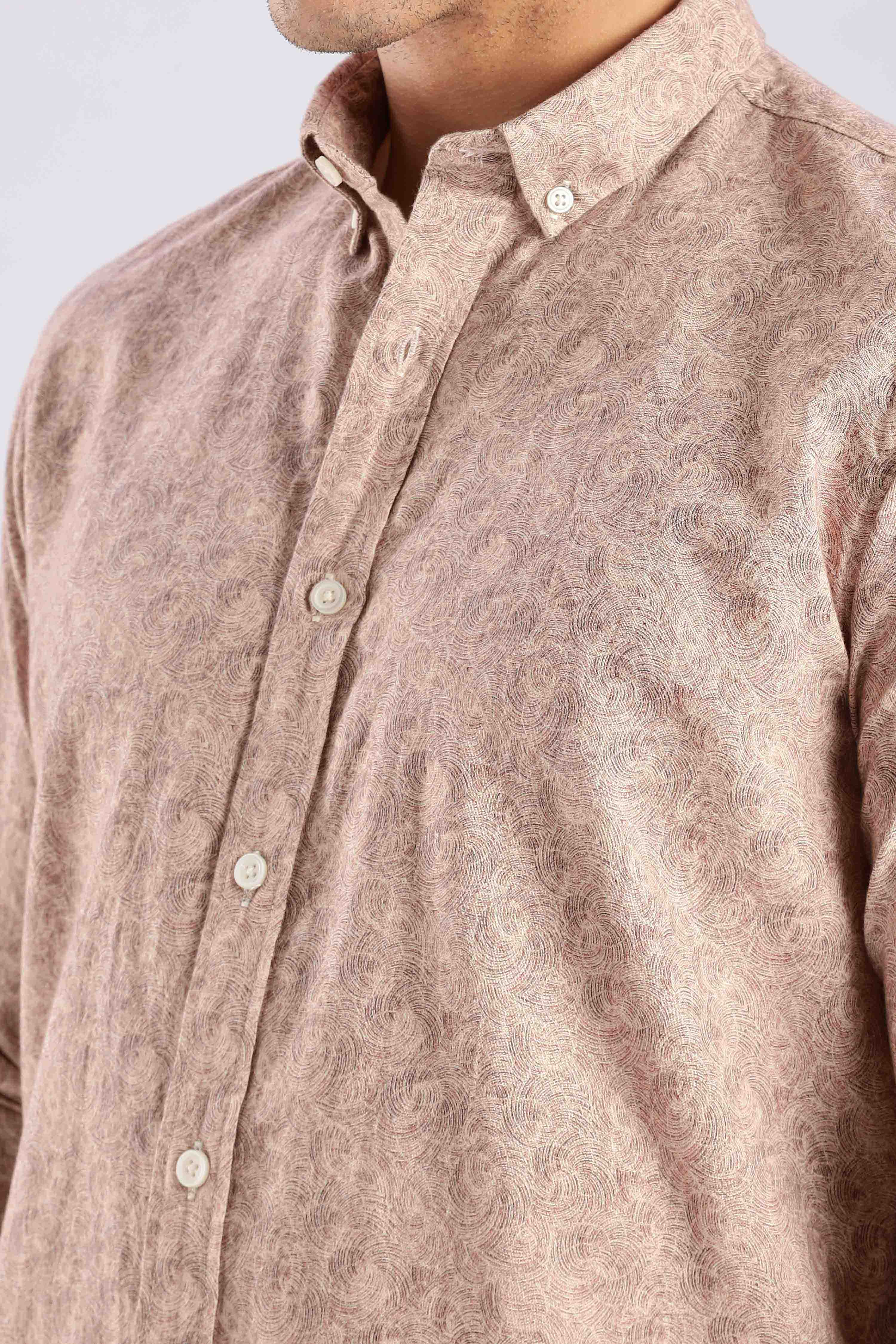 Dusty Rose Linen Blend Shirt - Image 6