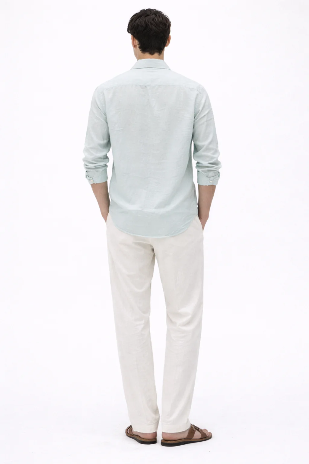 Ash Green Linen Blend Shirt - Image 3