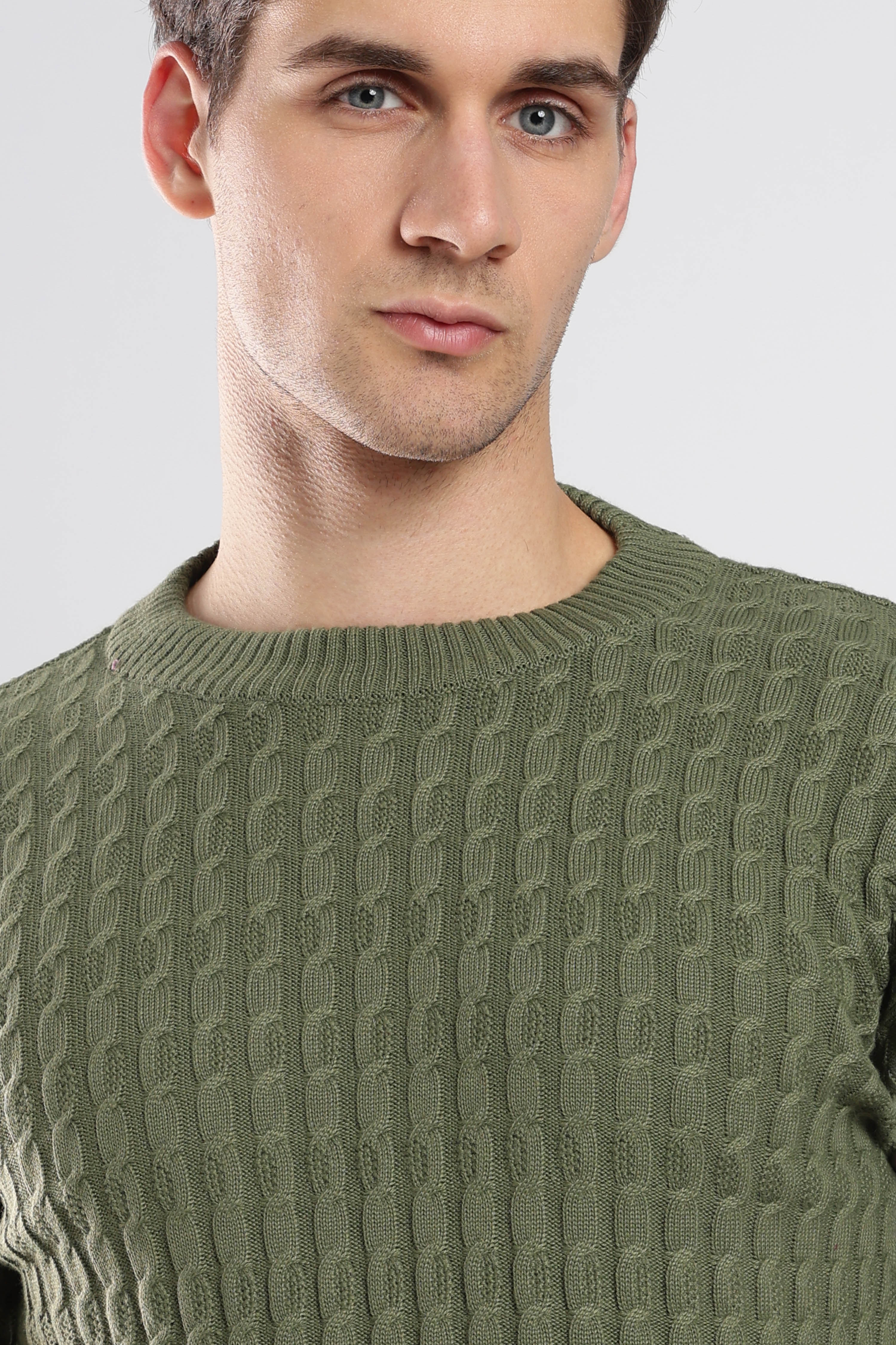 Green Cable Knit Sweater - Image 4