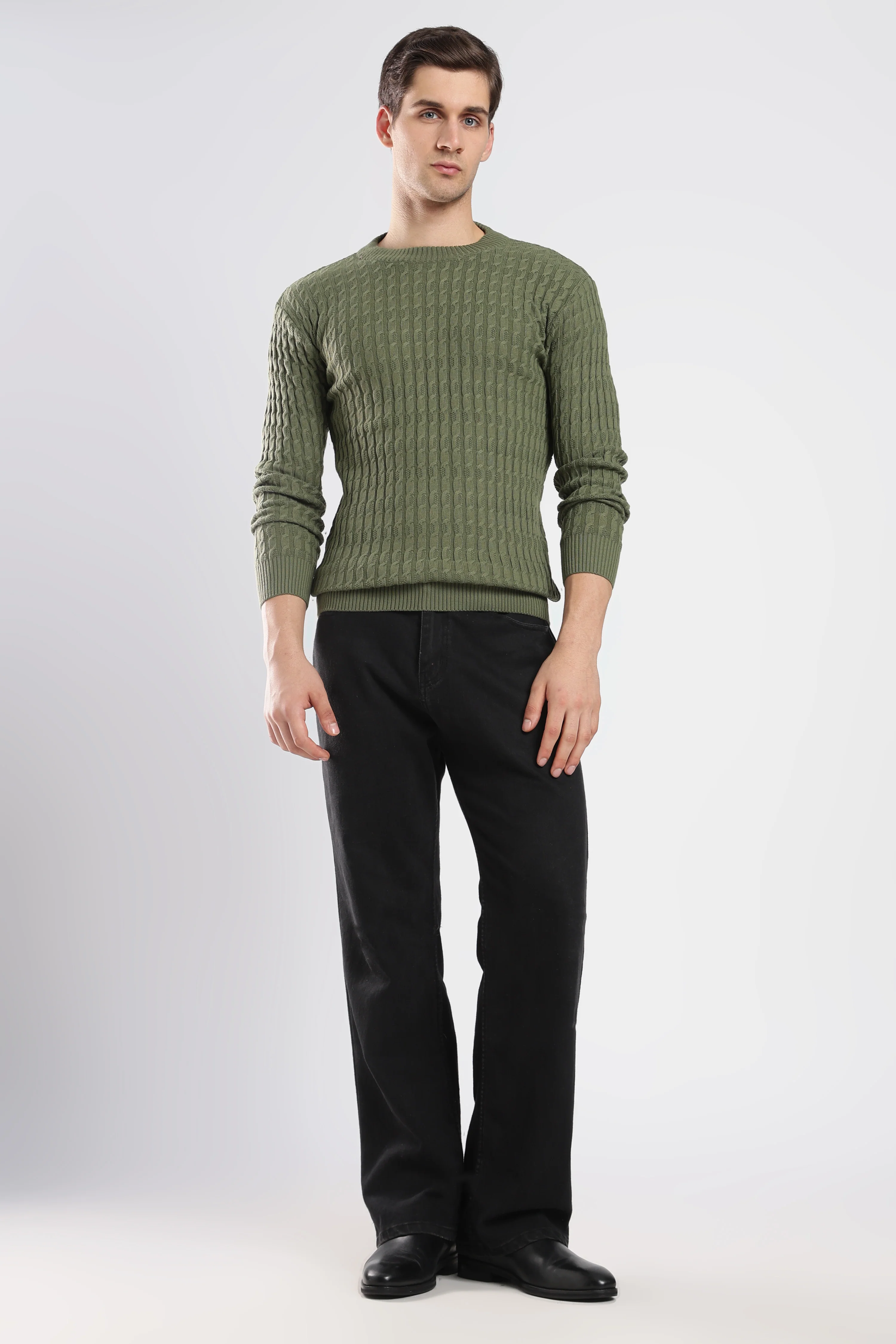 Green Cable Knit Sweater - Image 6