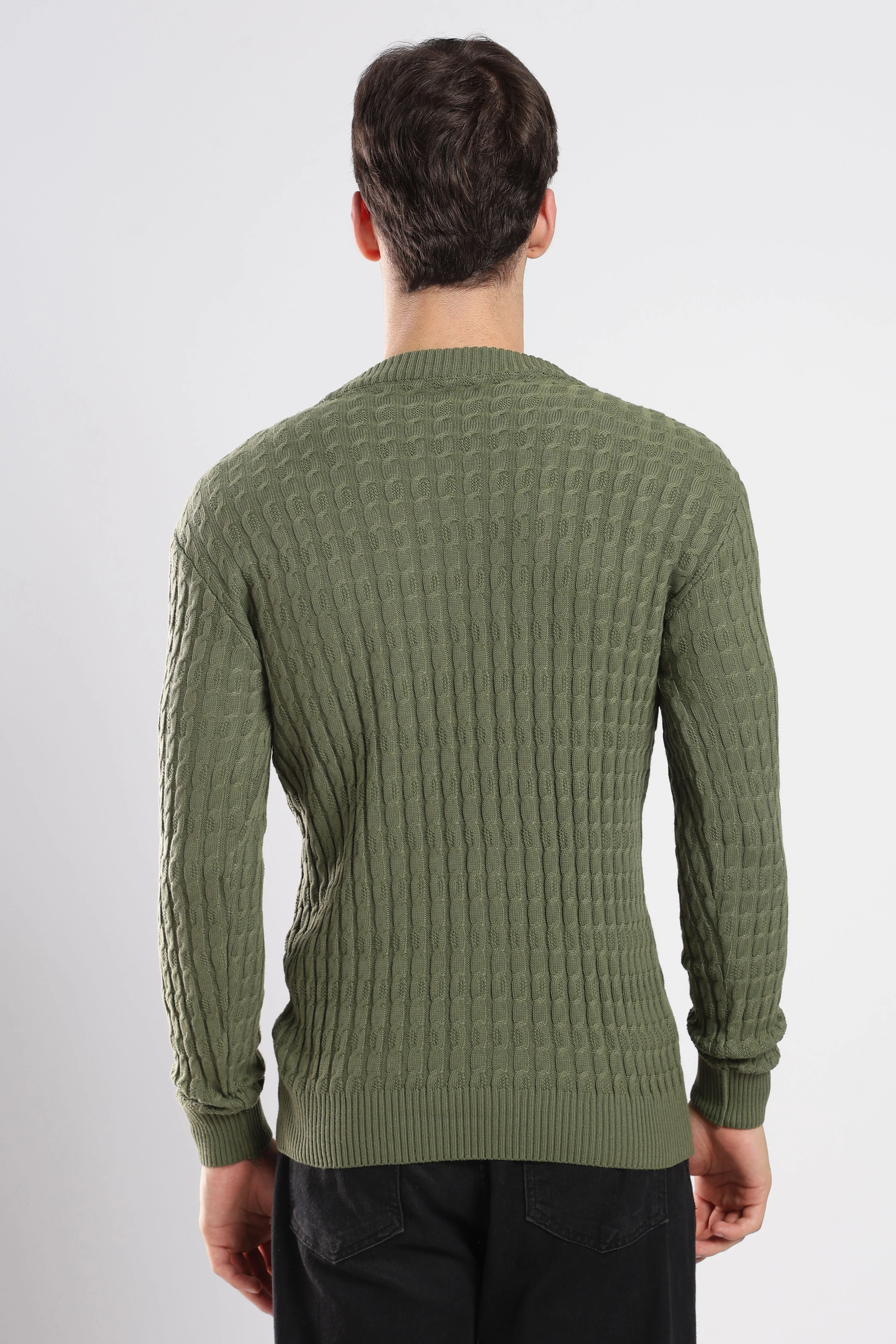 Green Cable Knit Sweater - Image 7