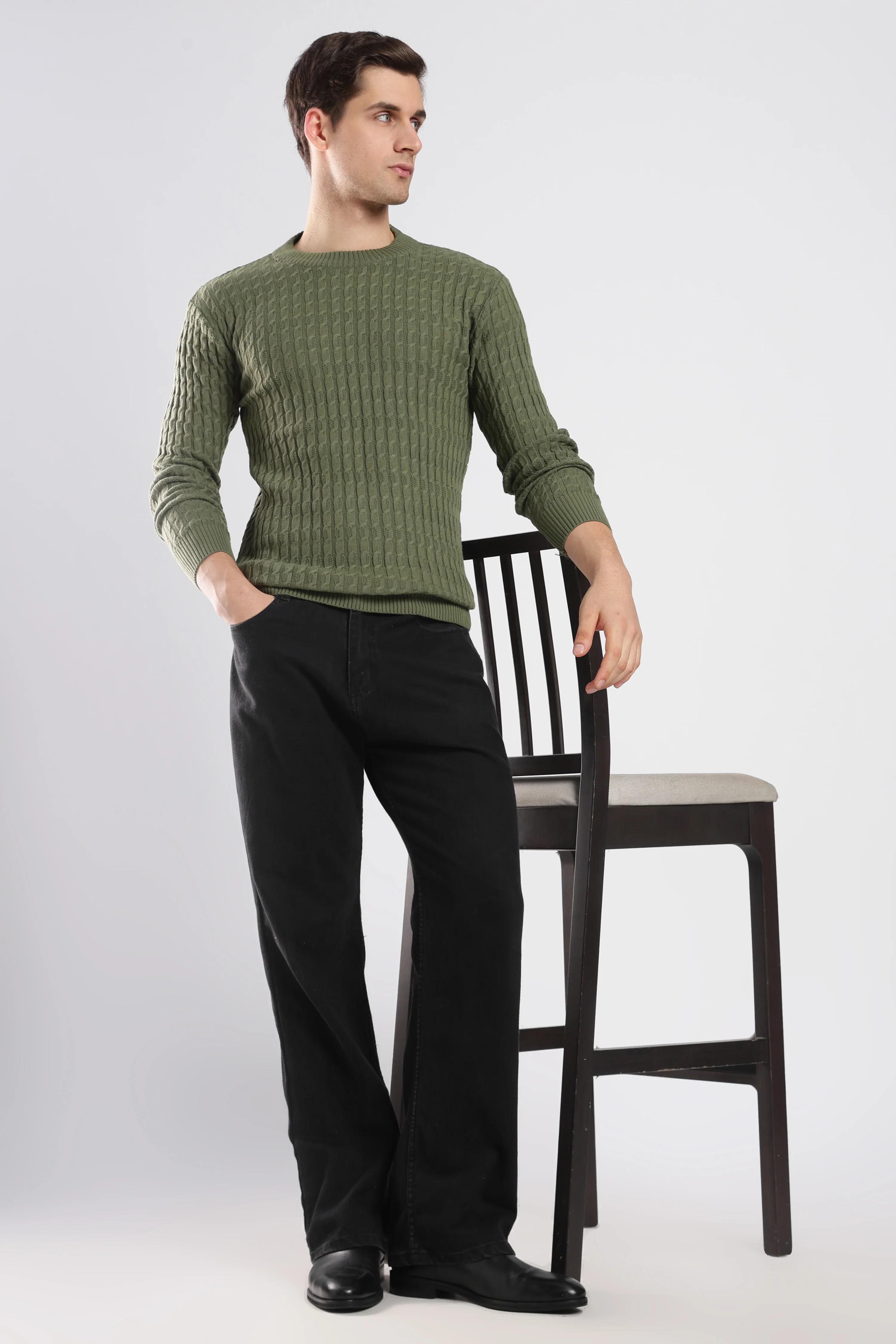 Green Cable Knit Sweater - Image 8
