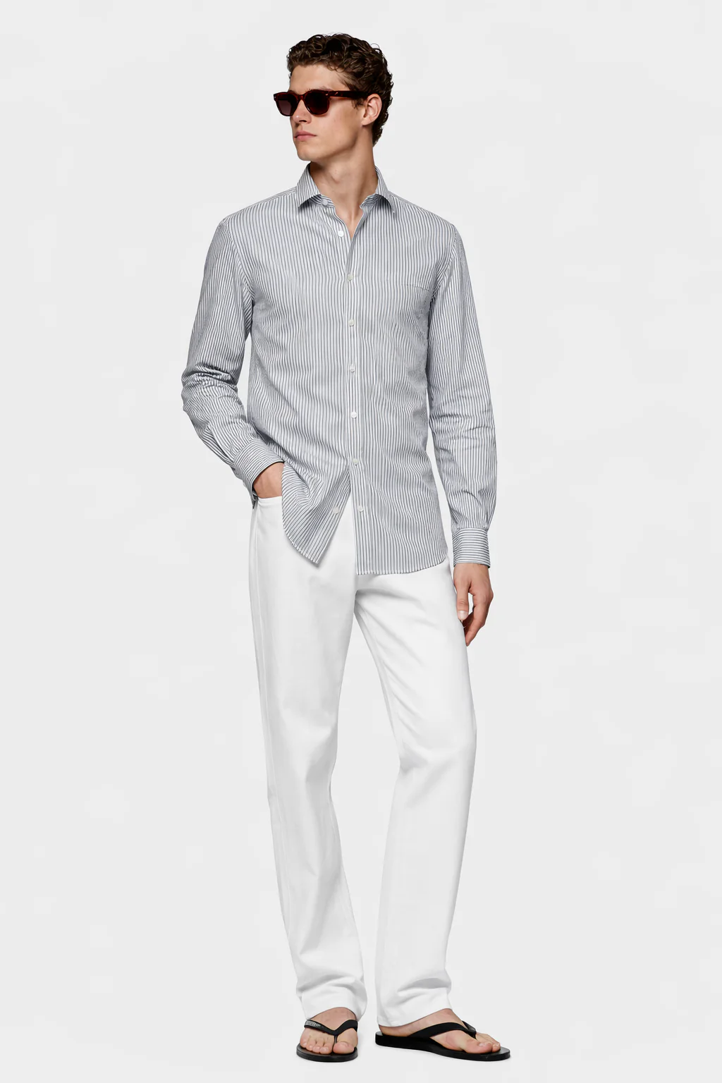 Dark Green Striped Shirt - Image 6