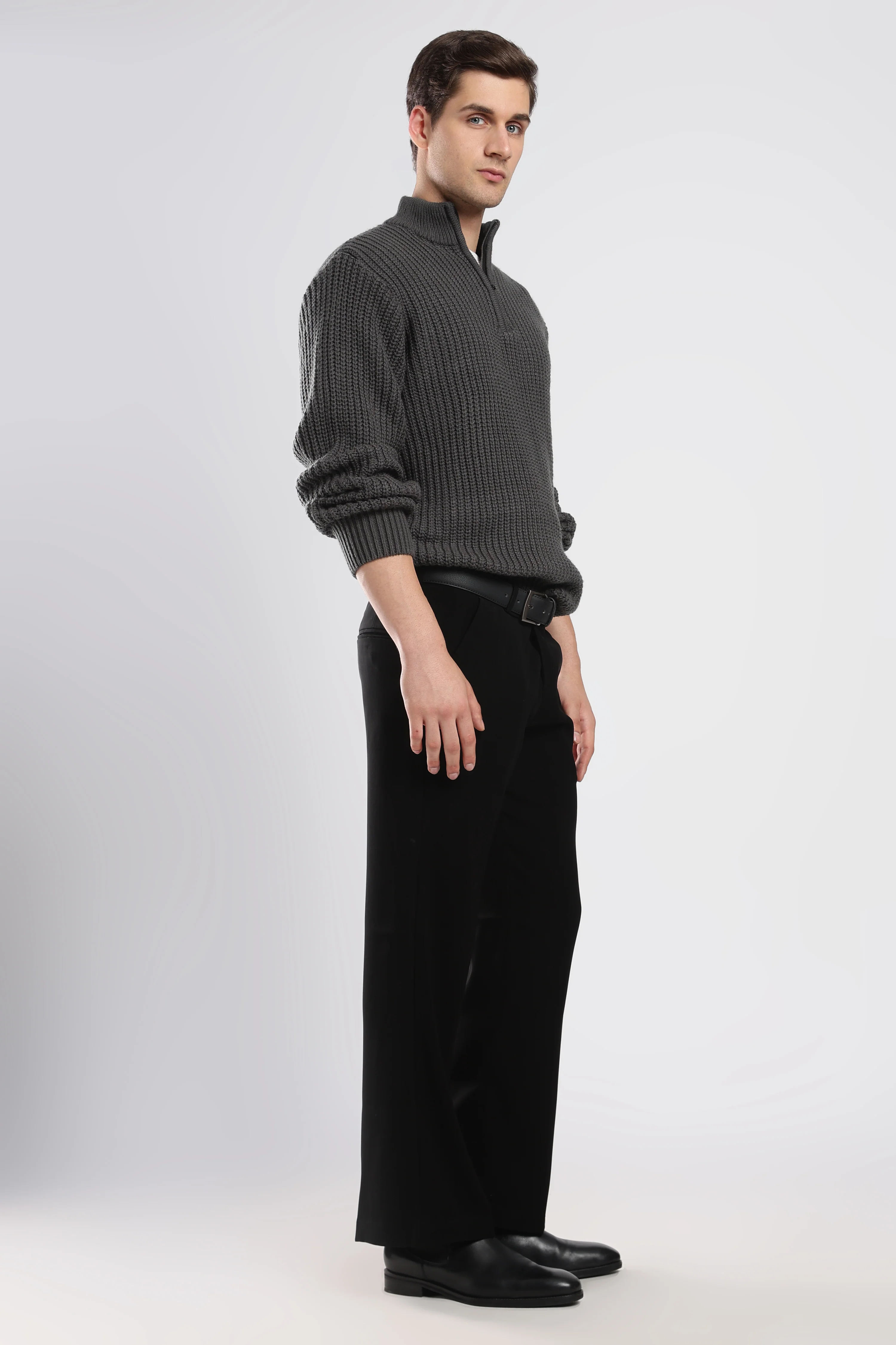Grey Quarter Zip Knitwear - Image 4