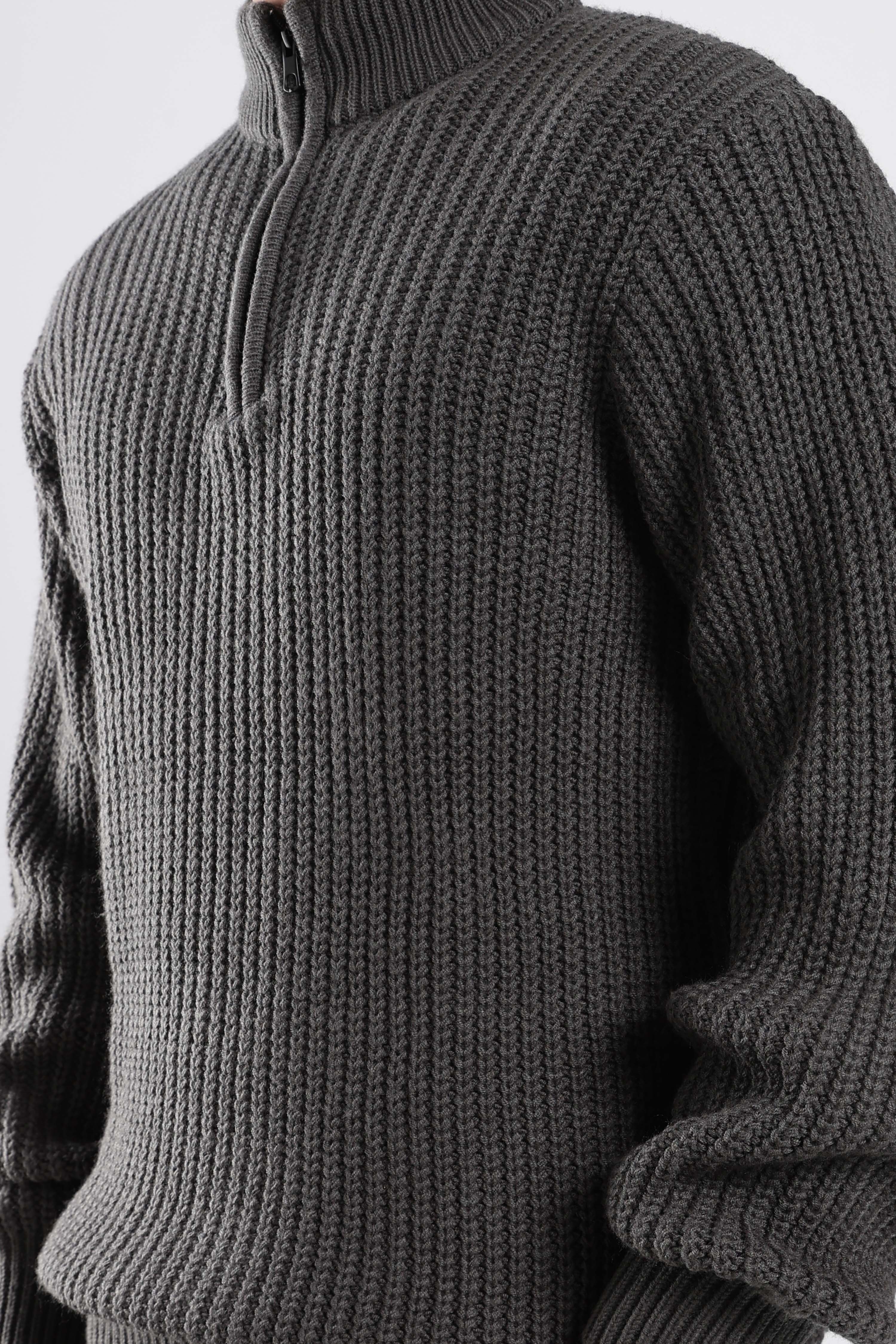Grey Quarter Zip Knitwear - Image 6