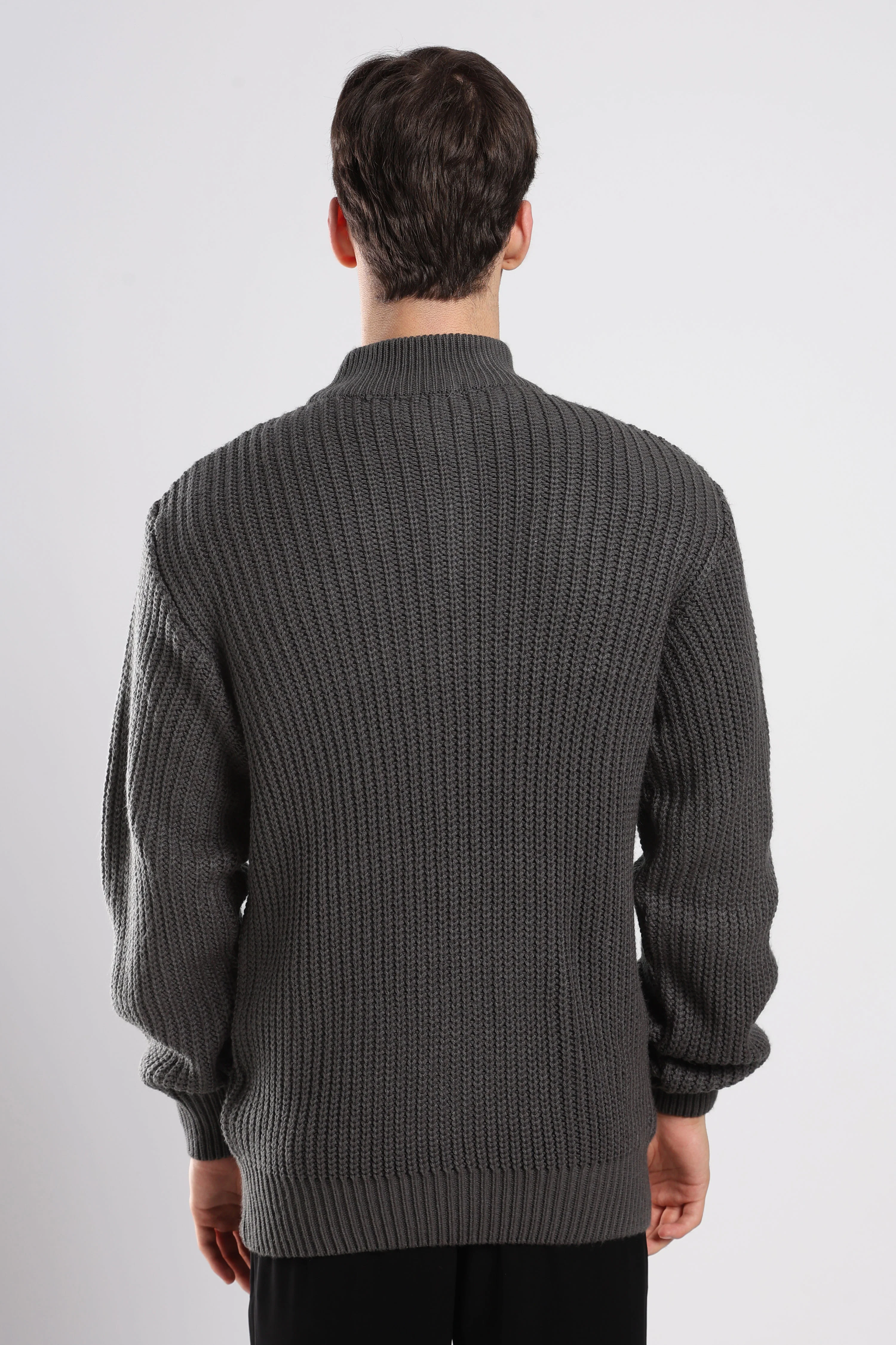 Grey Quarter Zip Knitwear - Image 7
