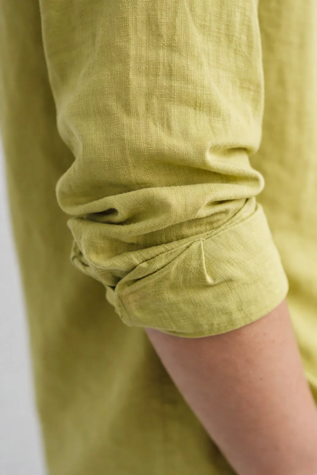 Lemon Yellow Linen Blend Shirt - Image 3