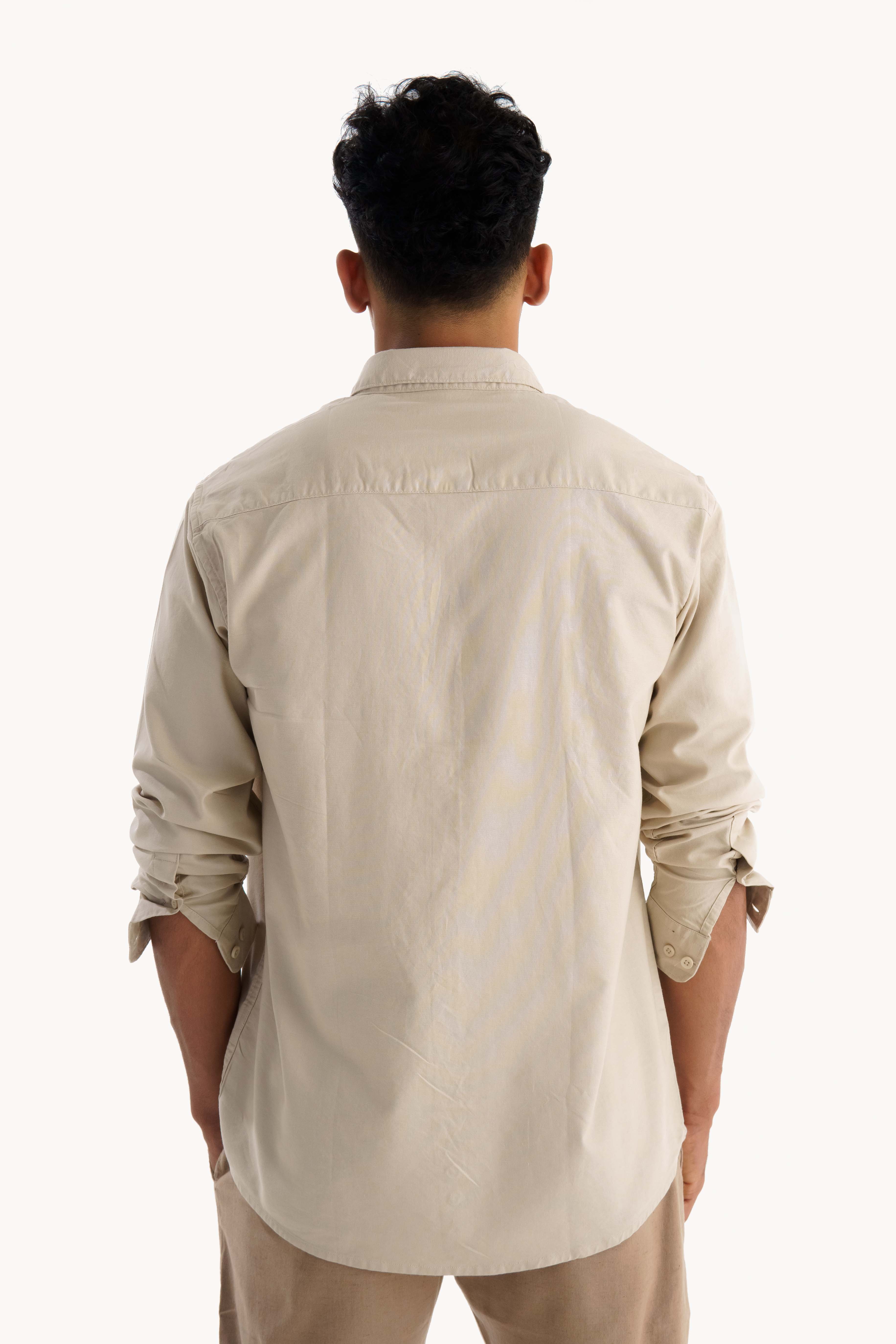Light Cream Oxford Shirt - Image 4