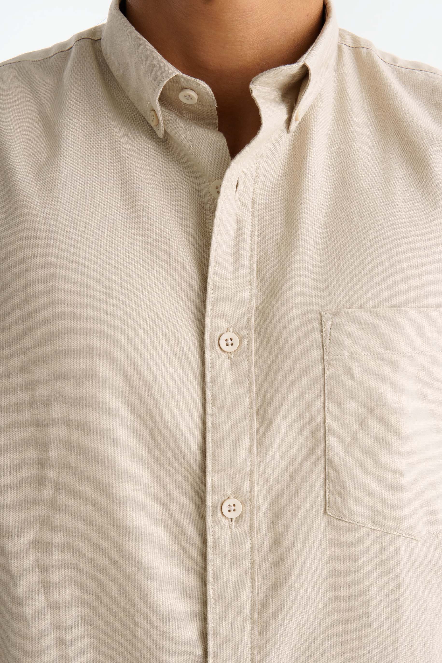 Light Cream Oxford Shirt - Image 5