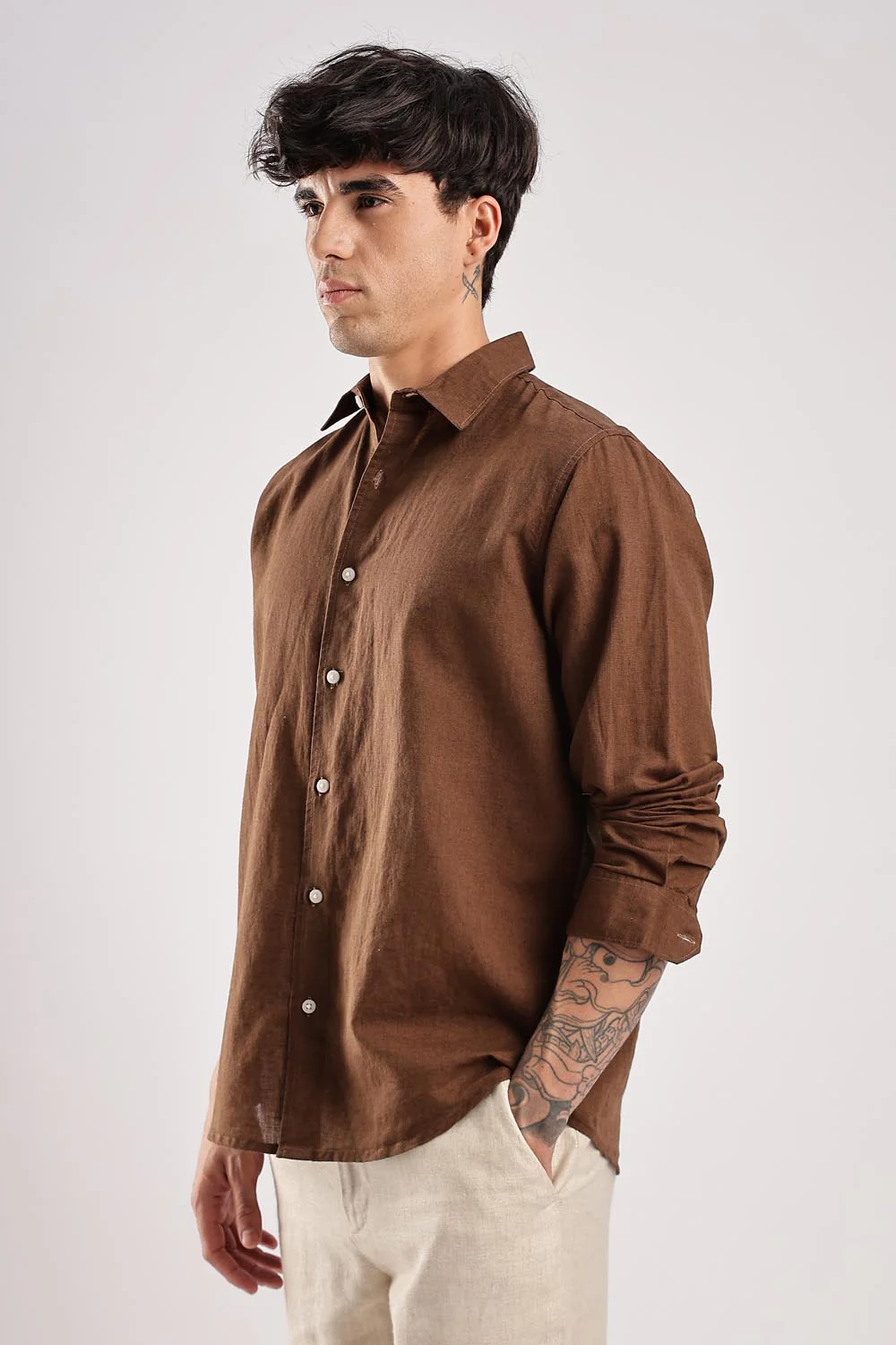 Regular Fit Brown Shirt - Image 5