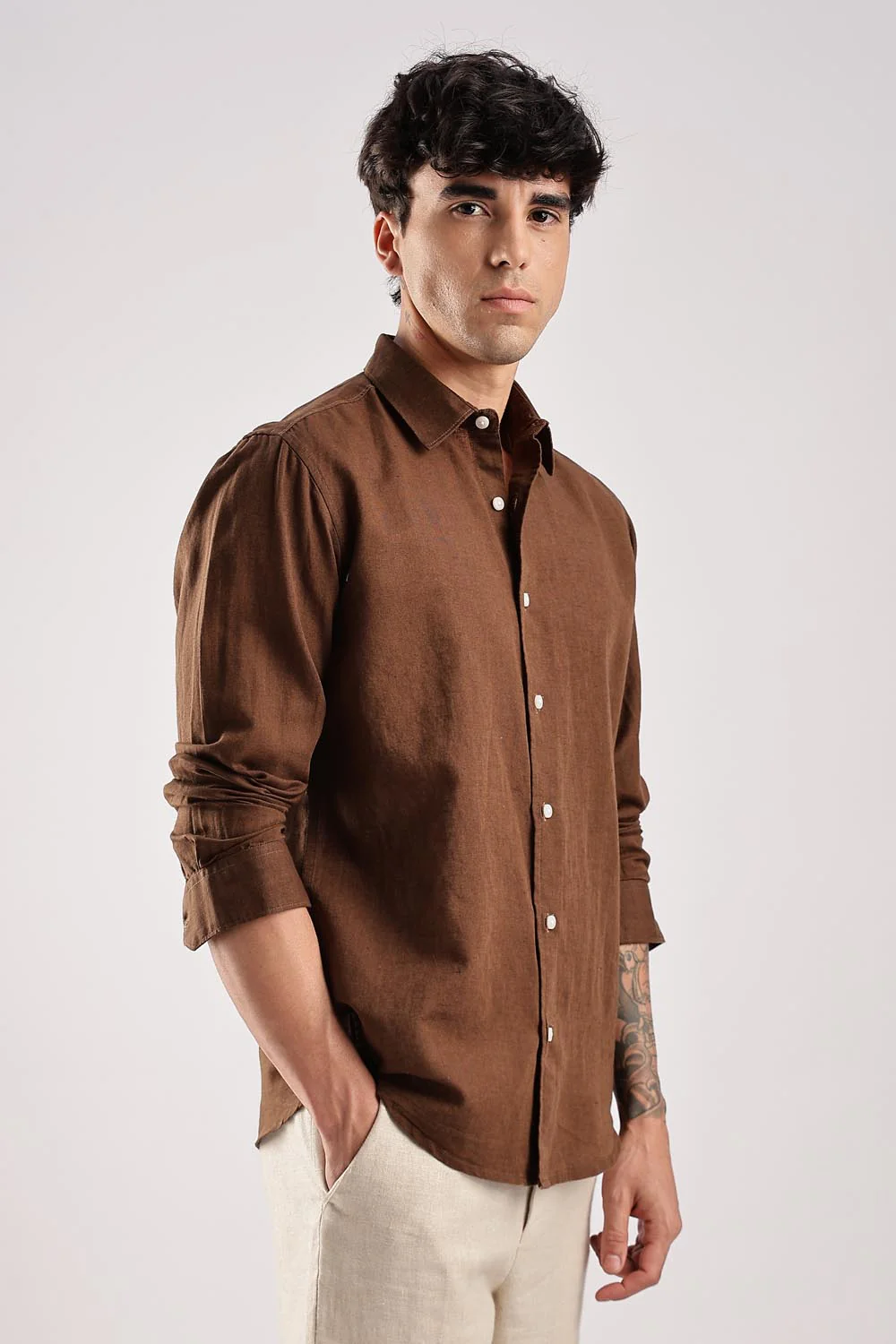 Regular Fit Brown Shirt - Image 6