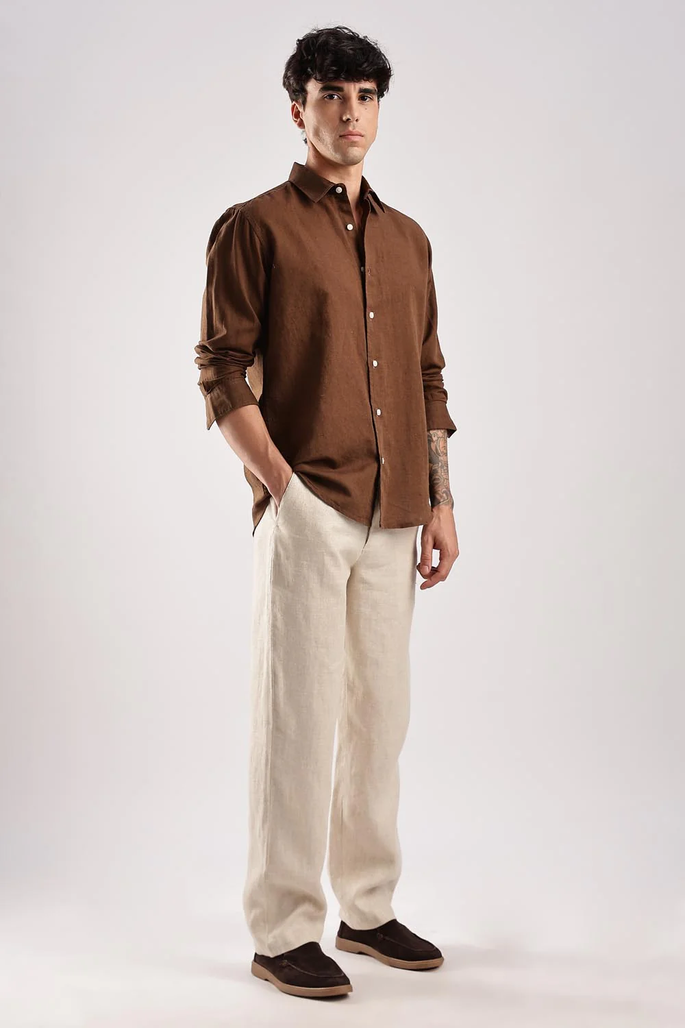 Regular Fit Brown Shirt - Image 7