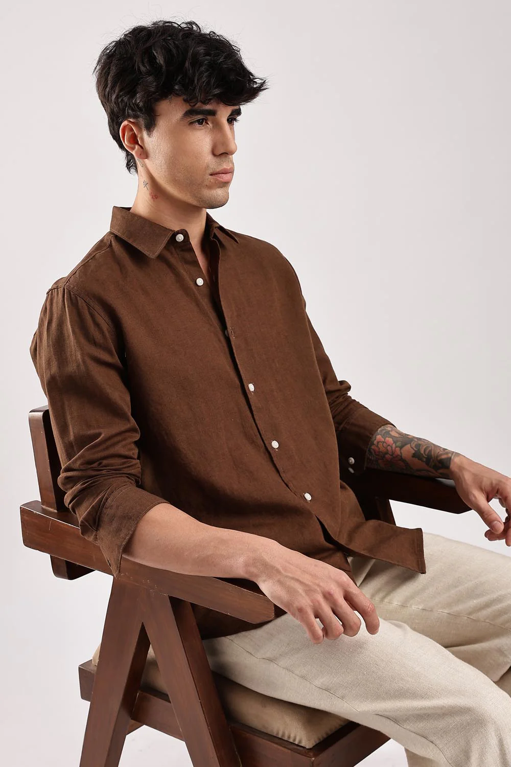Regular Fit Brown Shirt - Image 8