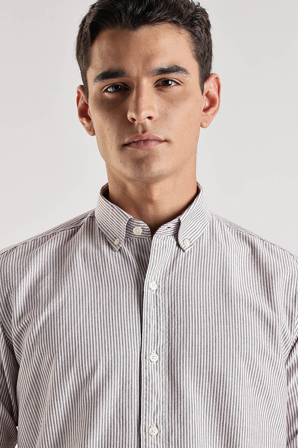 Maroon Oxford Stripe Shirt - Image 4