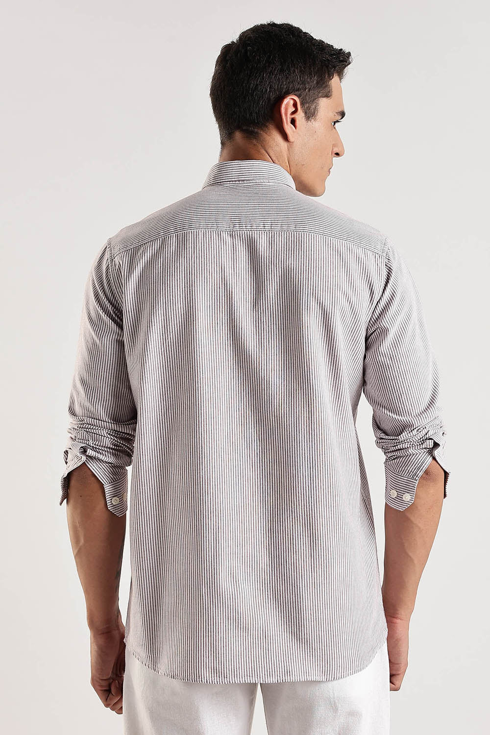 Maroon Oxford Stripe Shirt - Image 5